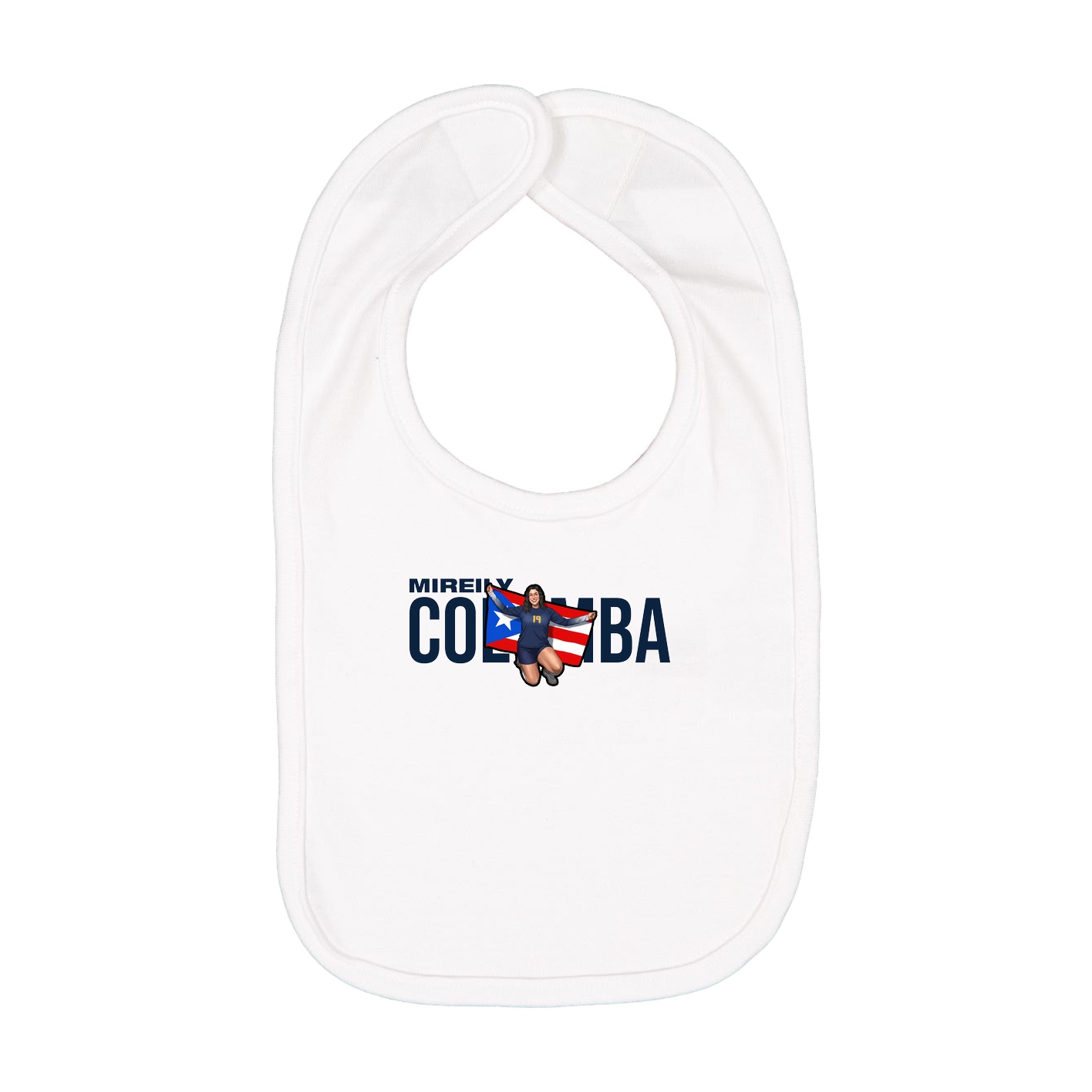 Infant Bib — Player Name in White