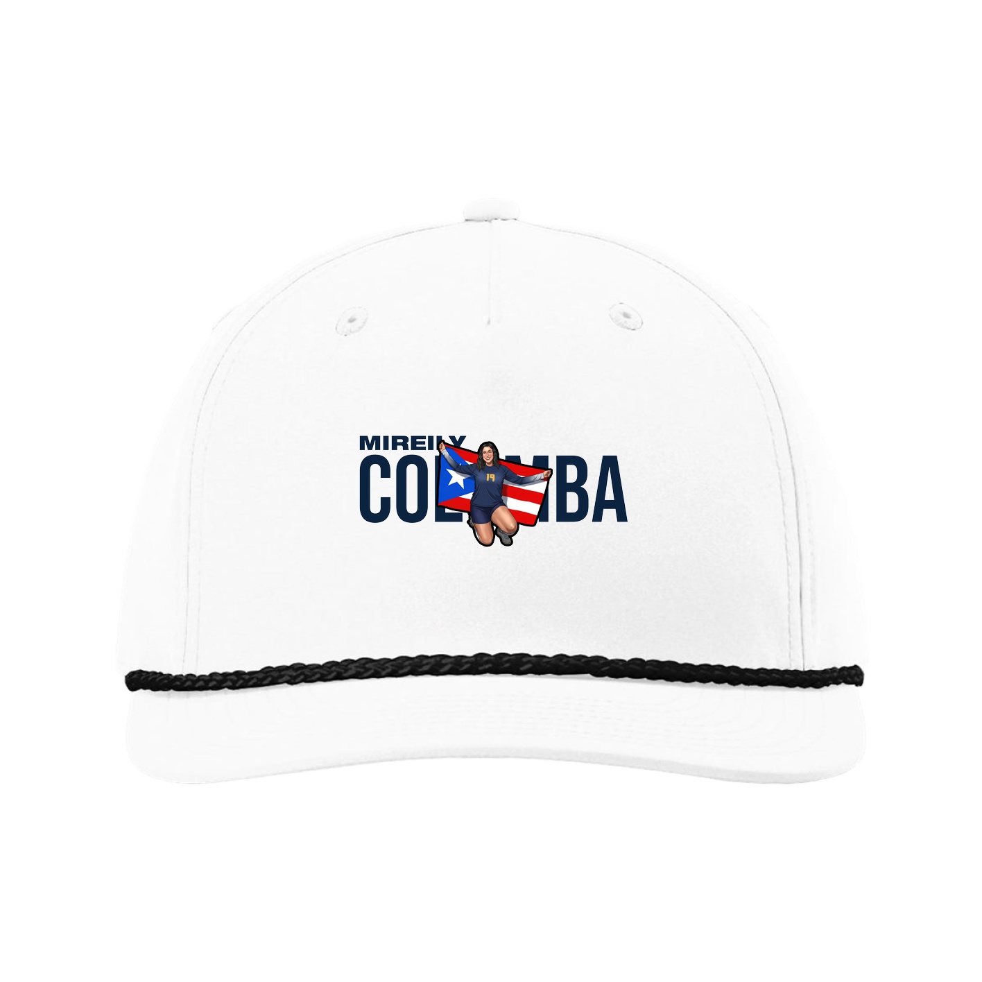 Five-Panel Classic Rope Cap — Player Name in White
