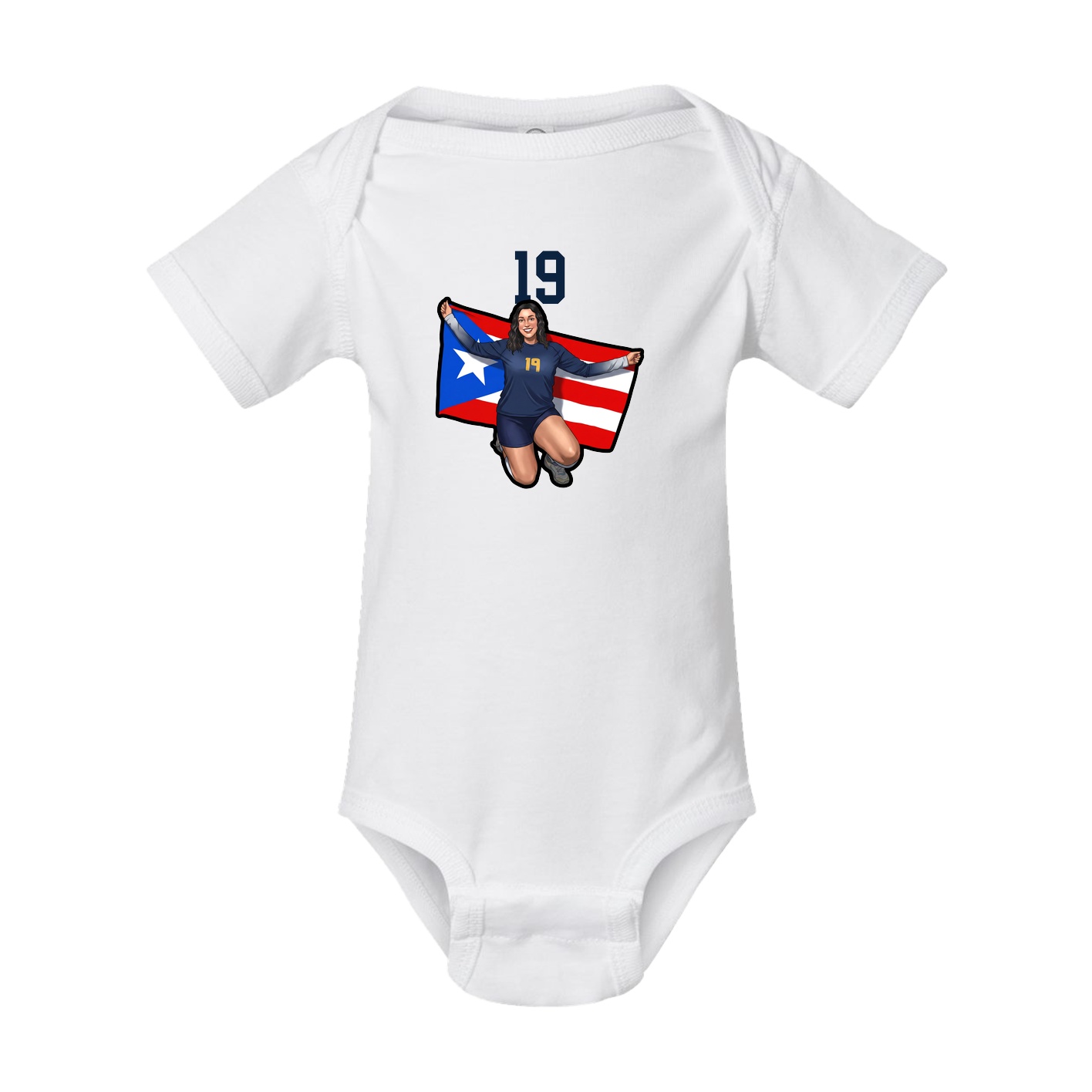Baby Onesie — Number Top in White