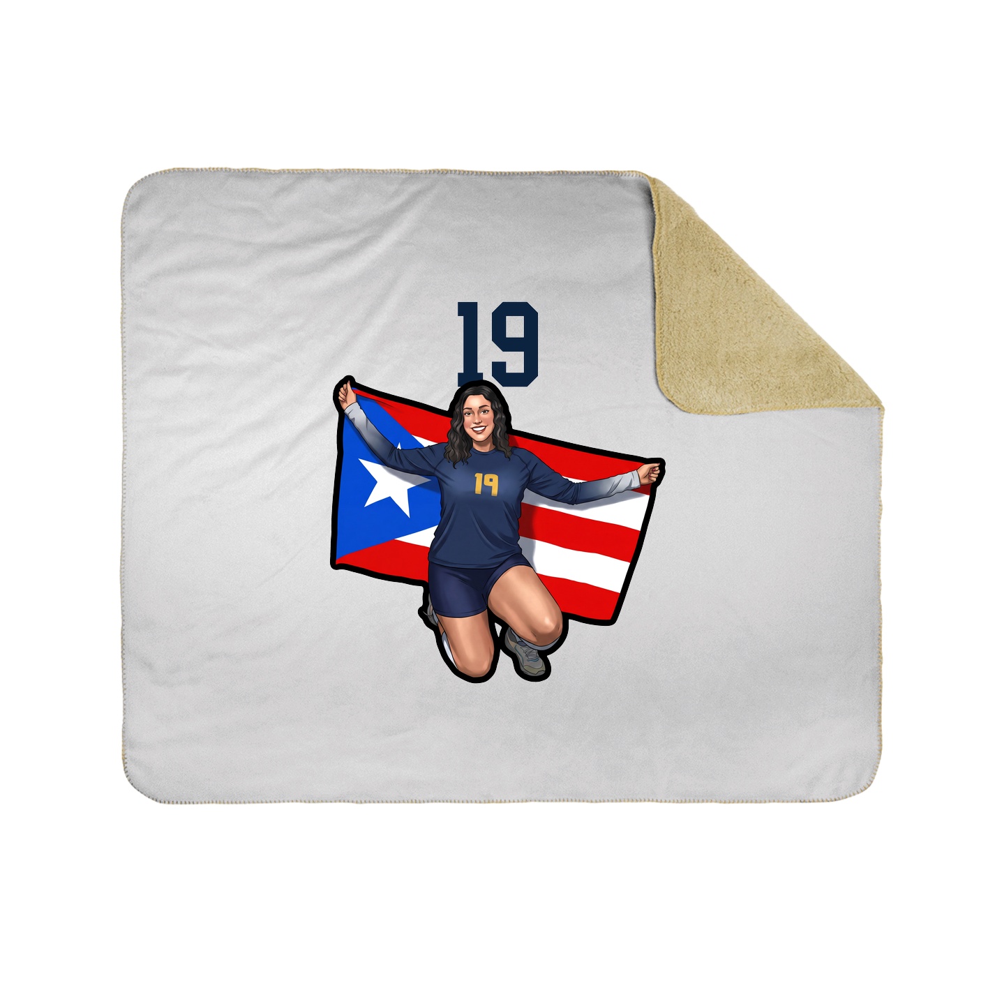 Throw Blanket — Number Top in White