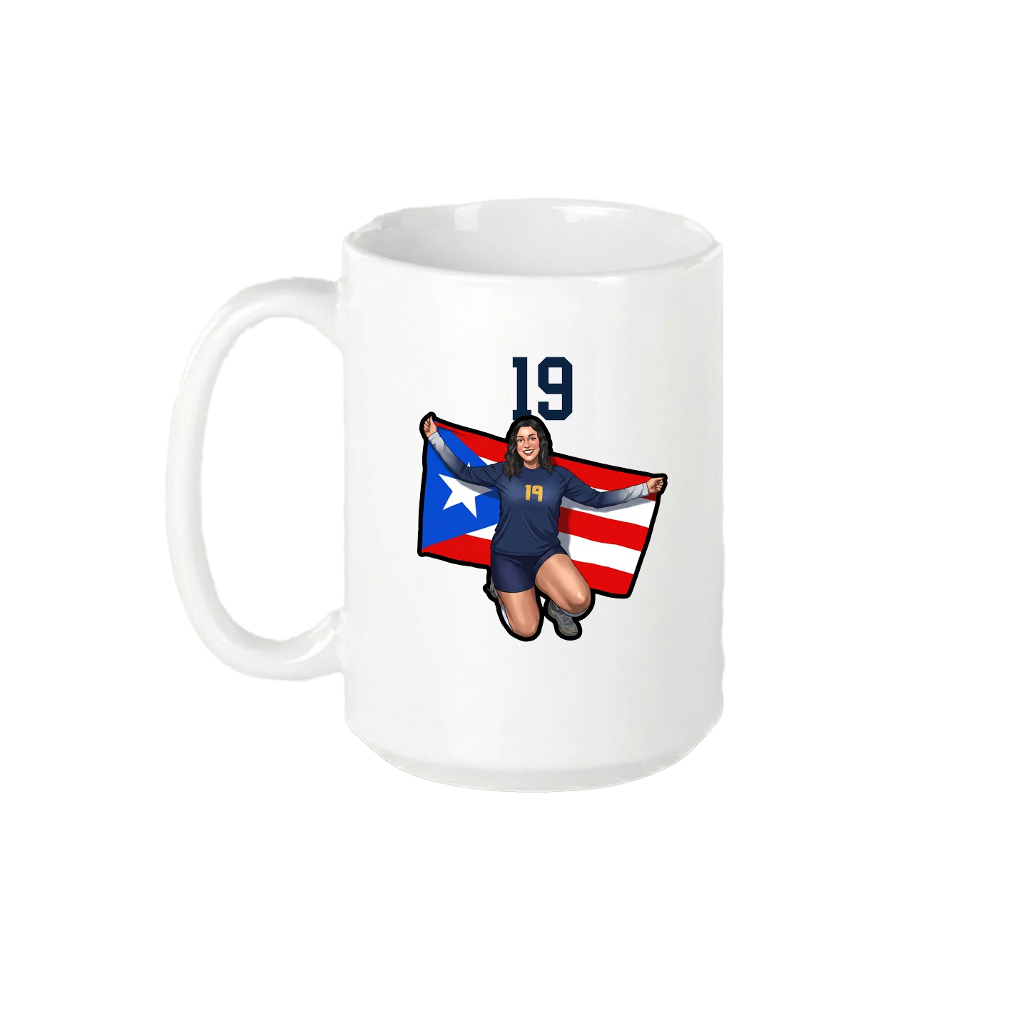 15oz Coffee Mug — Number Top in White
