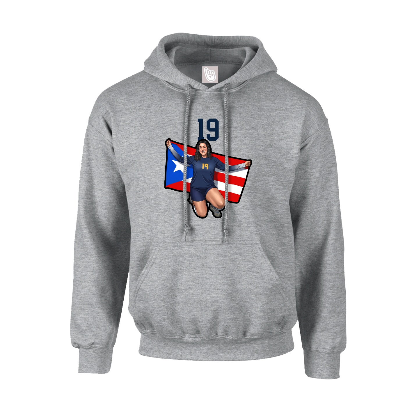 Hoodie — Number Top in Grey