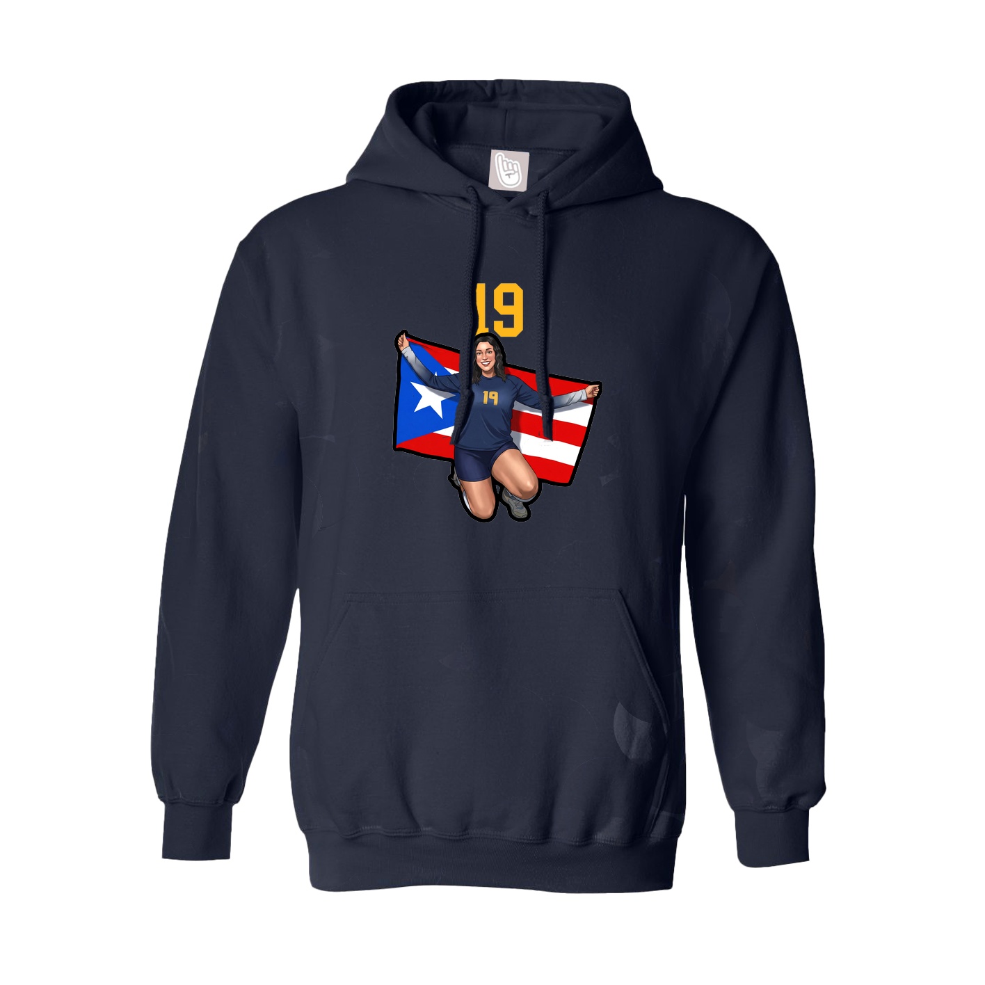 Youth Hoodie — Number Top in Navy