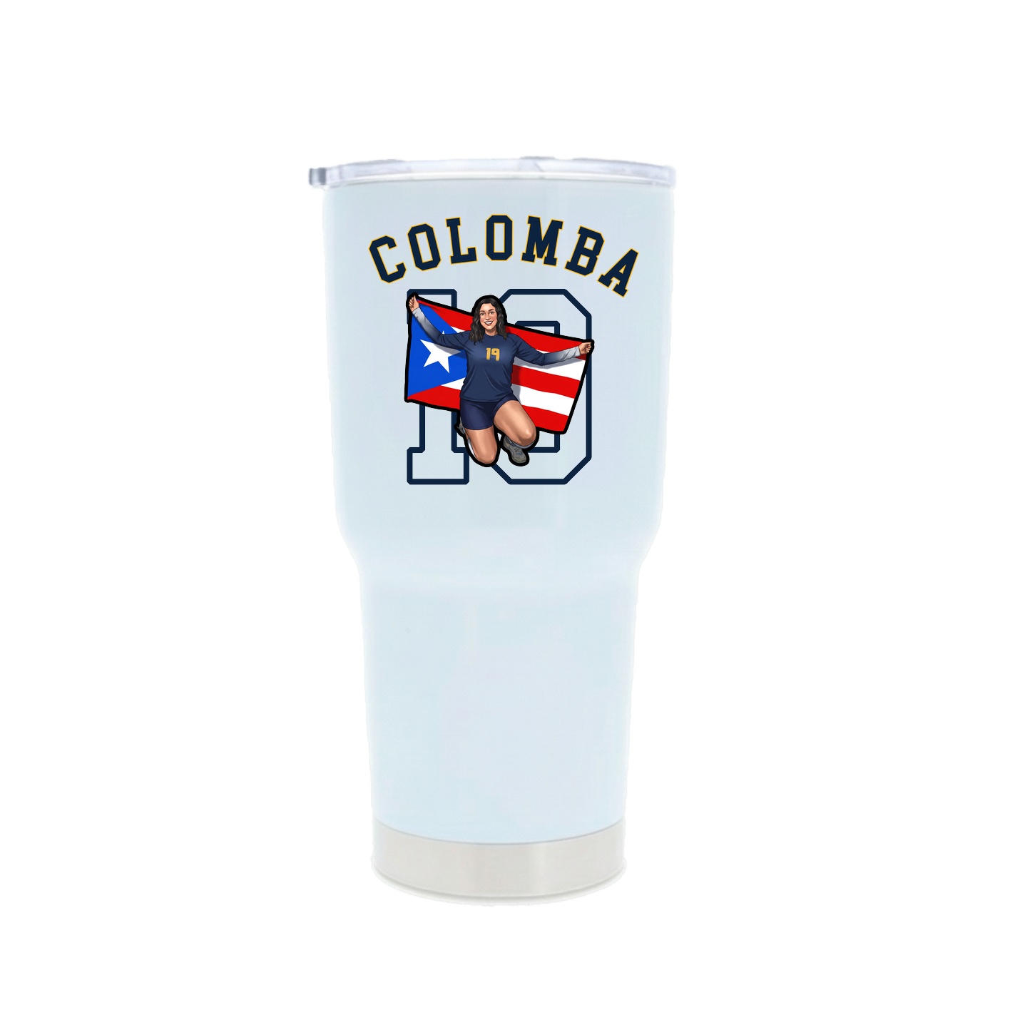 30oz Stainless Steel Tumbler — Shirsey Arch in White