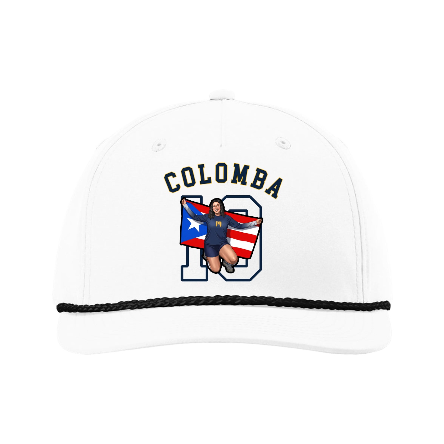 Five-Panel Classic Rope Cap — Shirsey Arch in White