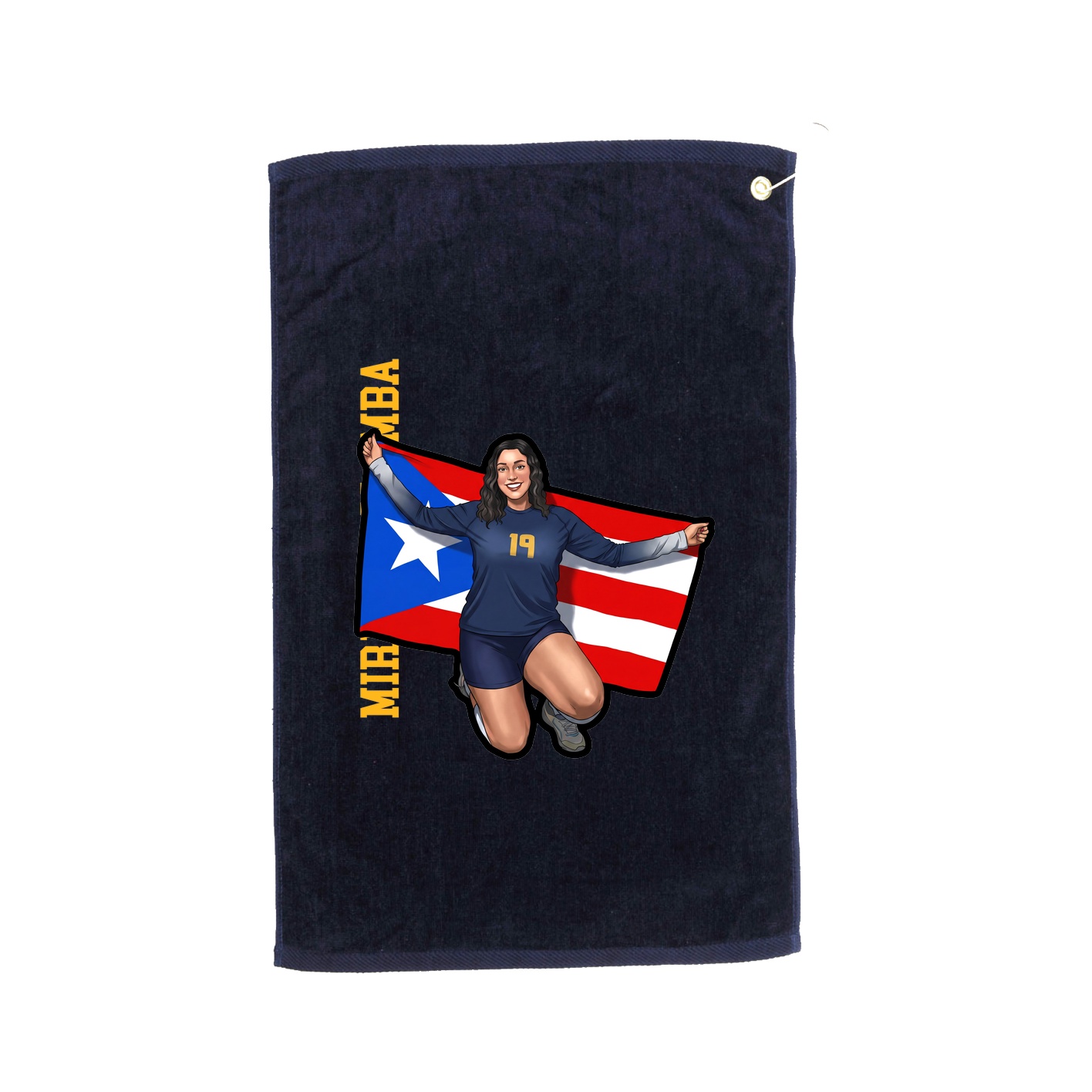 Golf Towel — Name Vertical in Navy