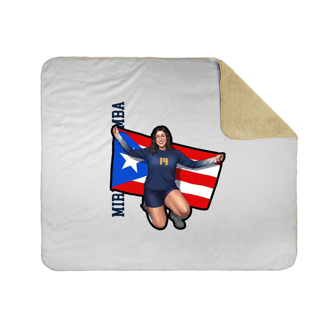 Throw Blanket — Name Vertical in White