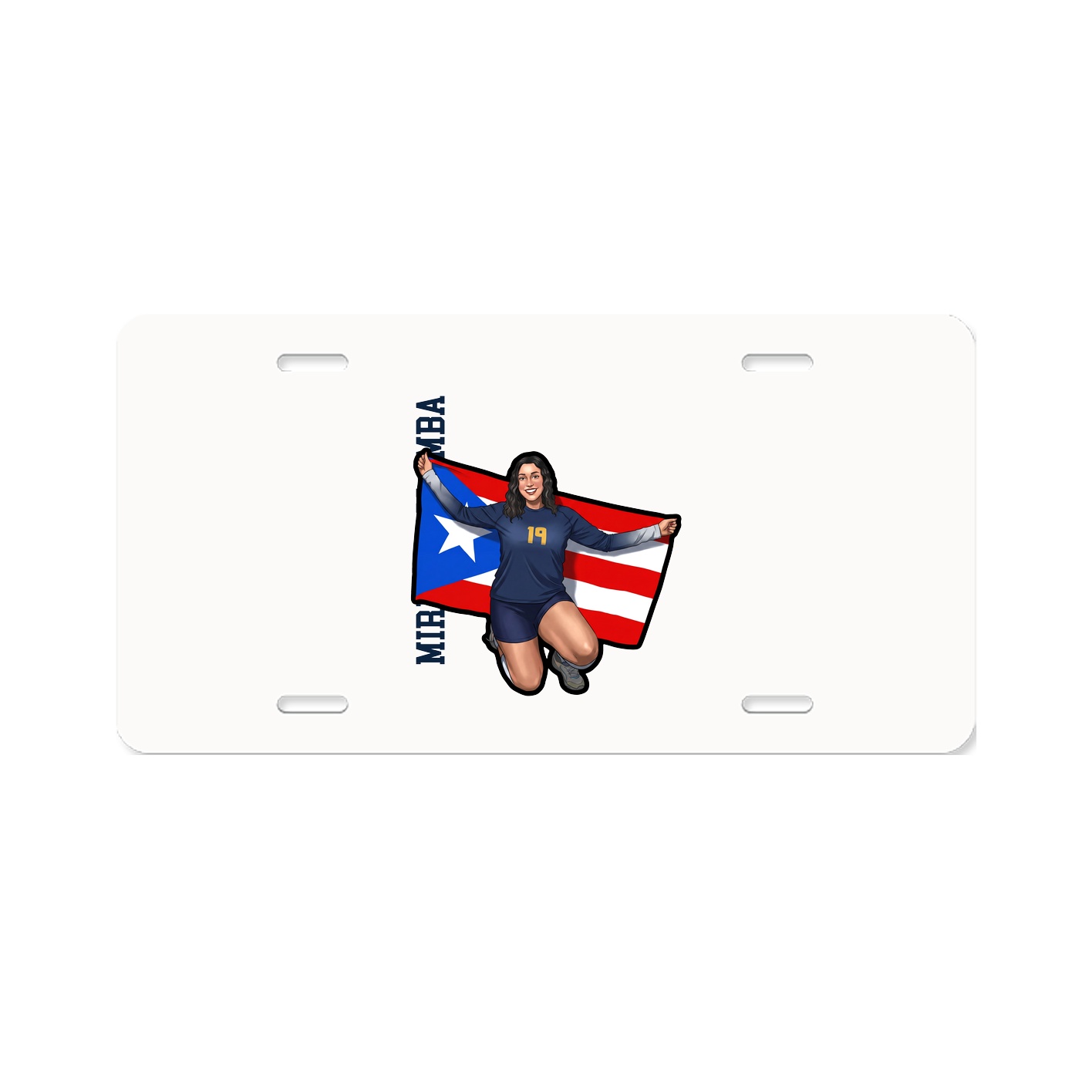 License Plate — Name Vertical in Classic
