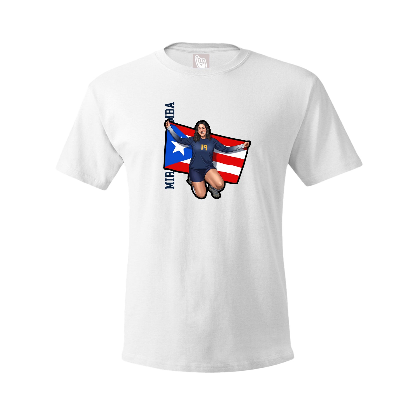 Youth Tee — Name Vertical in White
