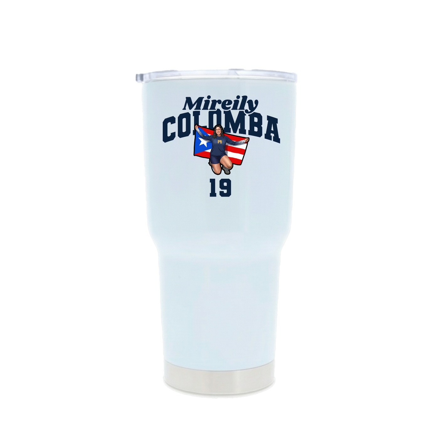 30oz Stainless Steel Tumbler — Signature Arch in White
