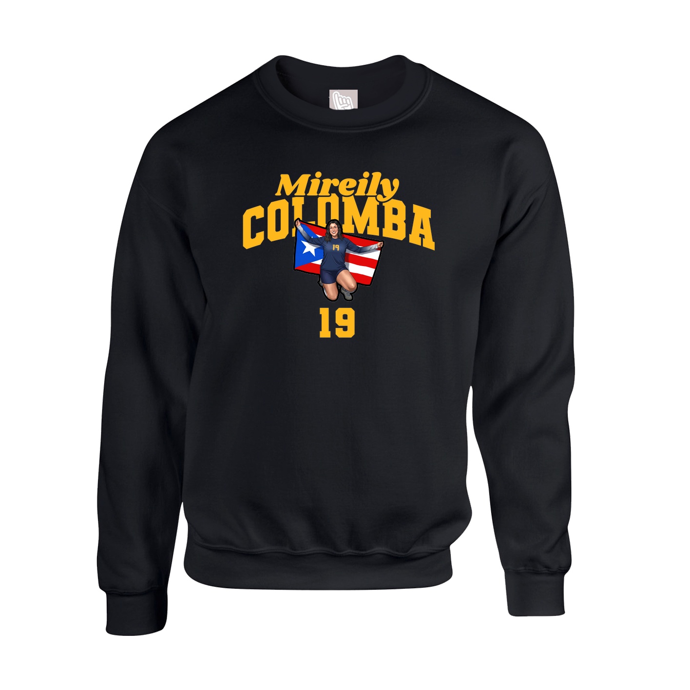 Fleece Crew — Signature Arch in Black