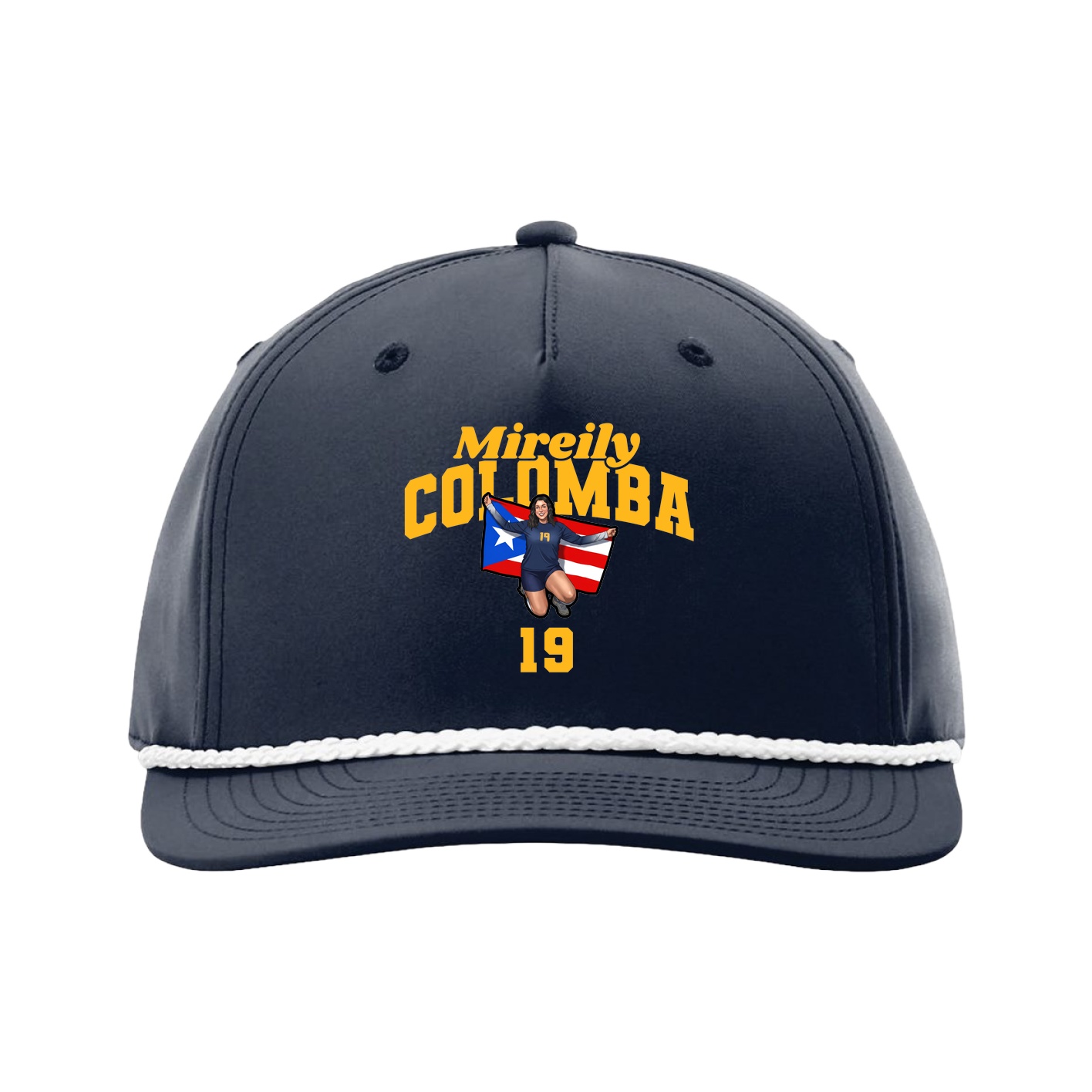 Five-Panel Classic Rope Cap — Signature Arch in Navy
