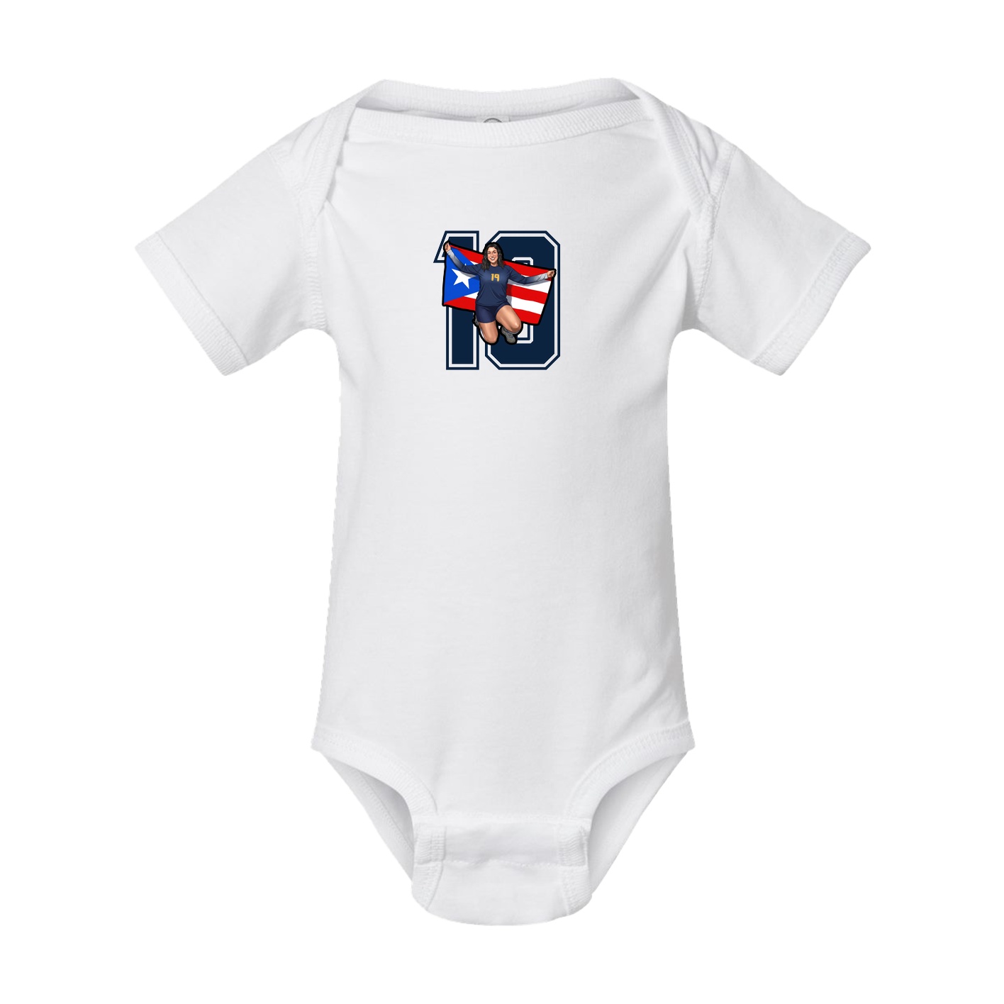 Baby Onesie — Number in White