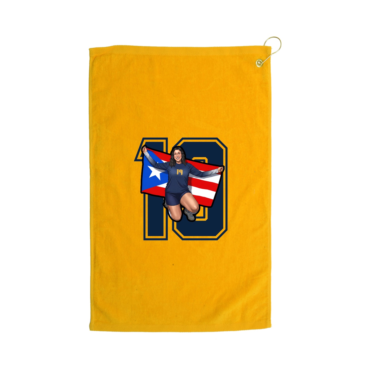 Golf Towel — Number in Gold