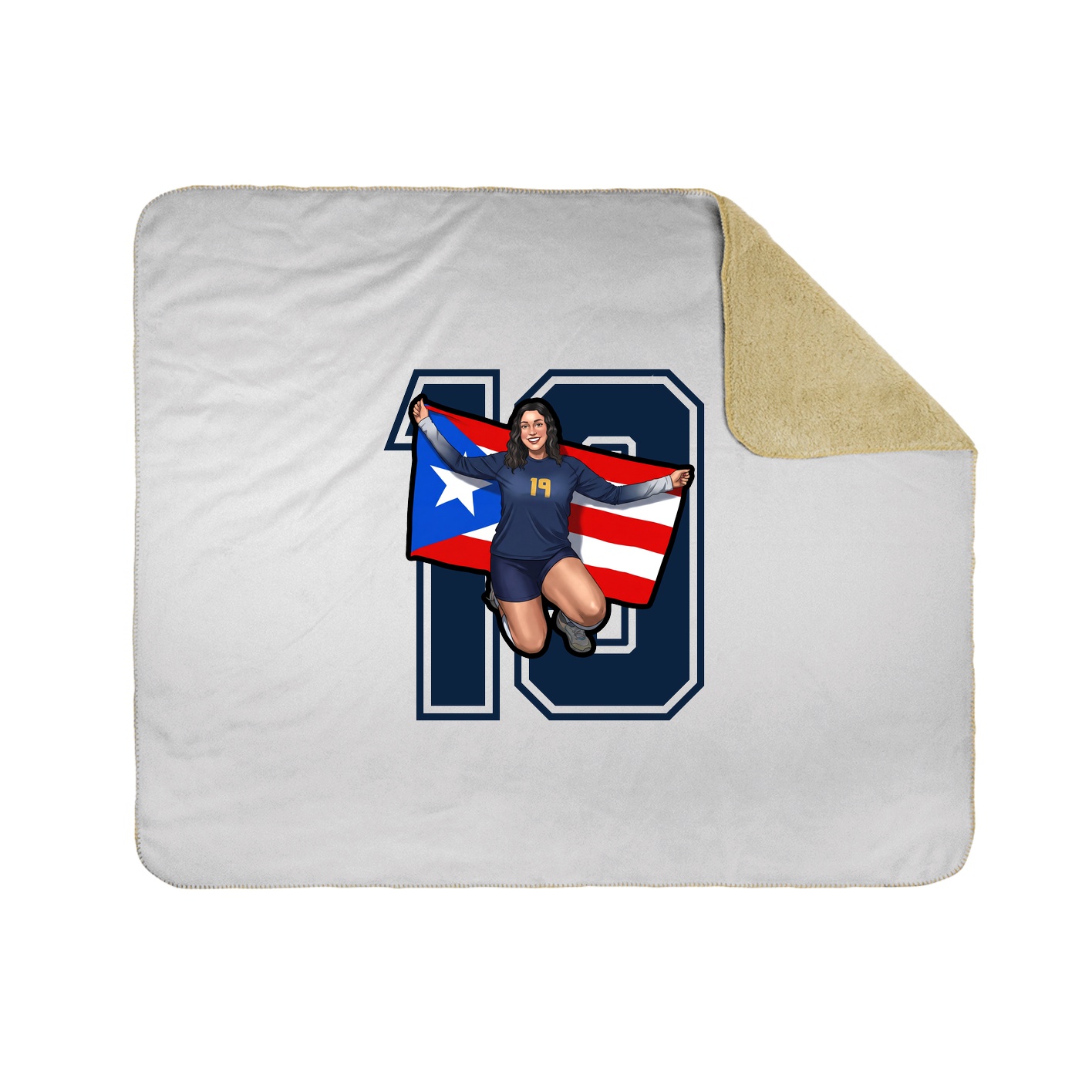Throw Blanket — Number in White