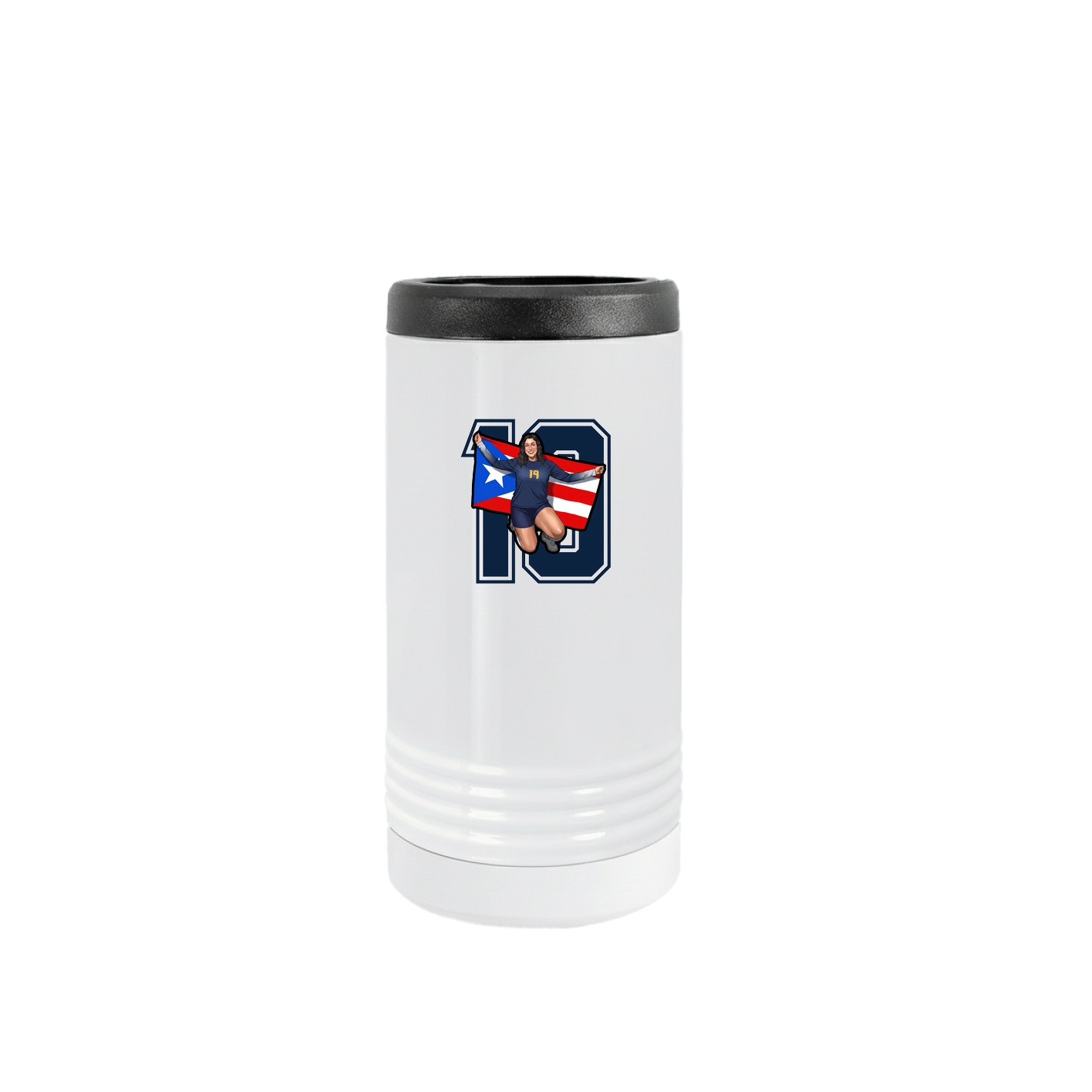 Slim Beverage Holder — Number in White