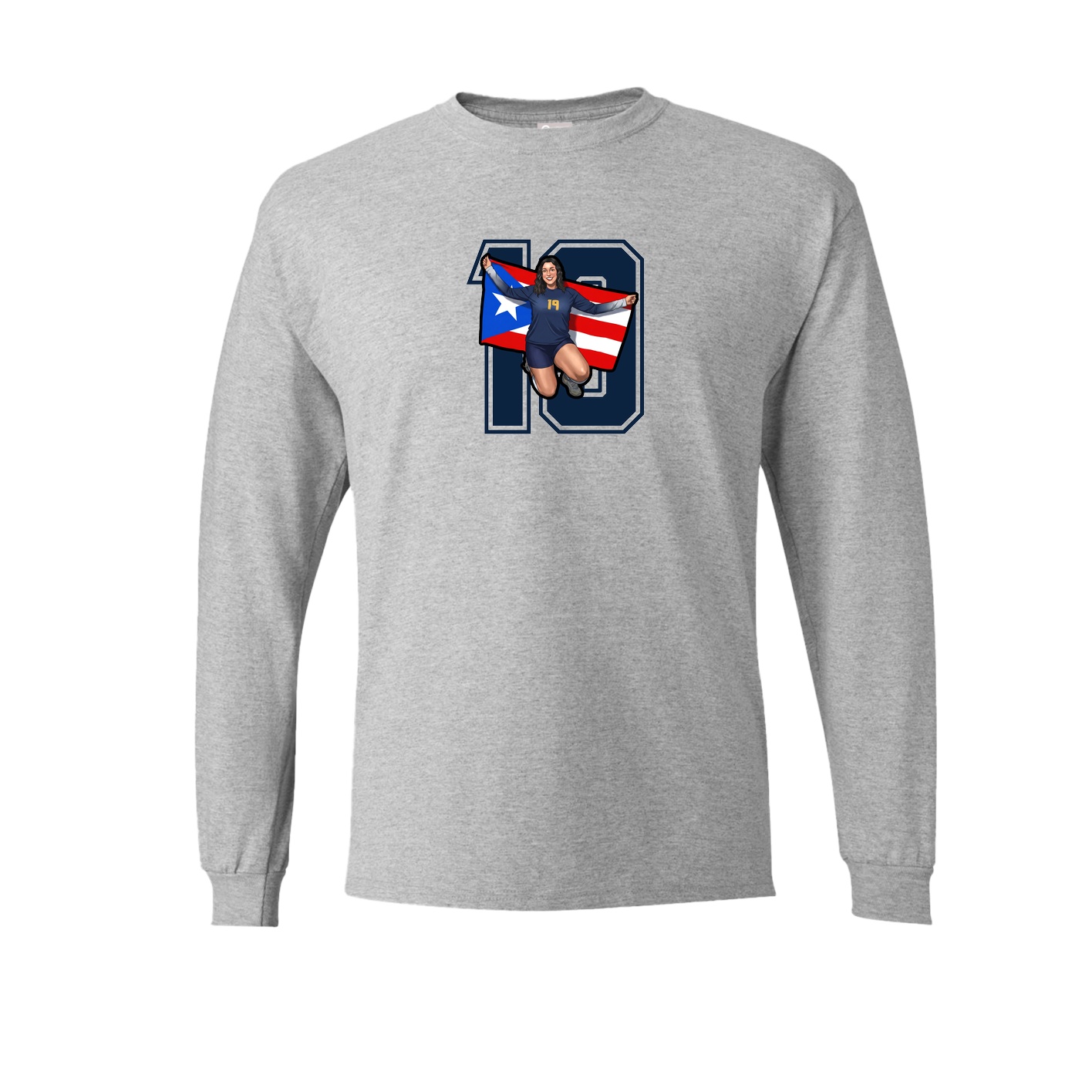 Long Sleeve Tee — Number in Grey
