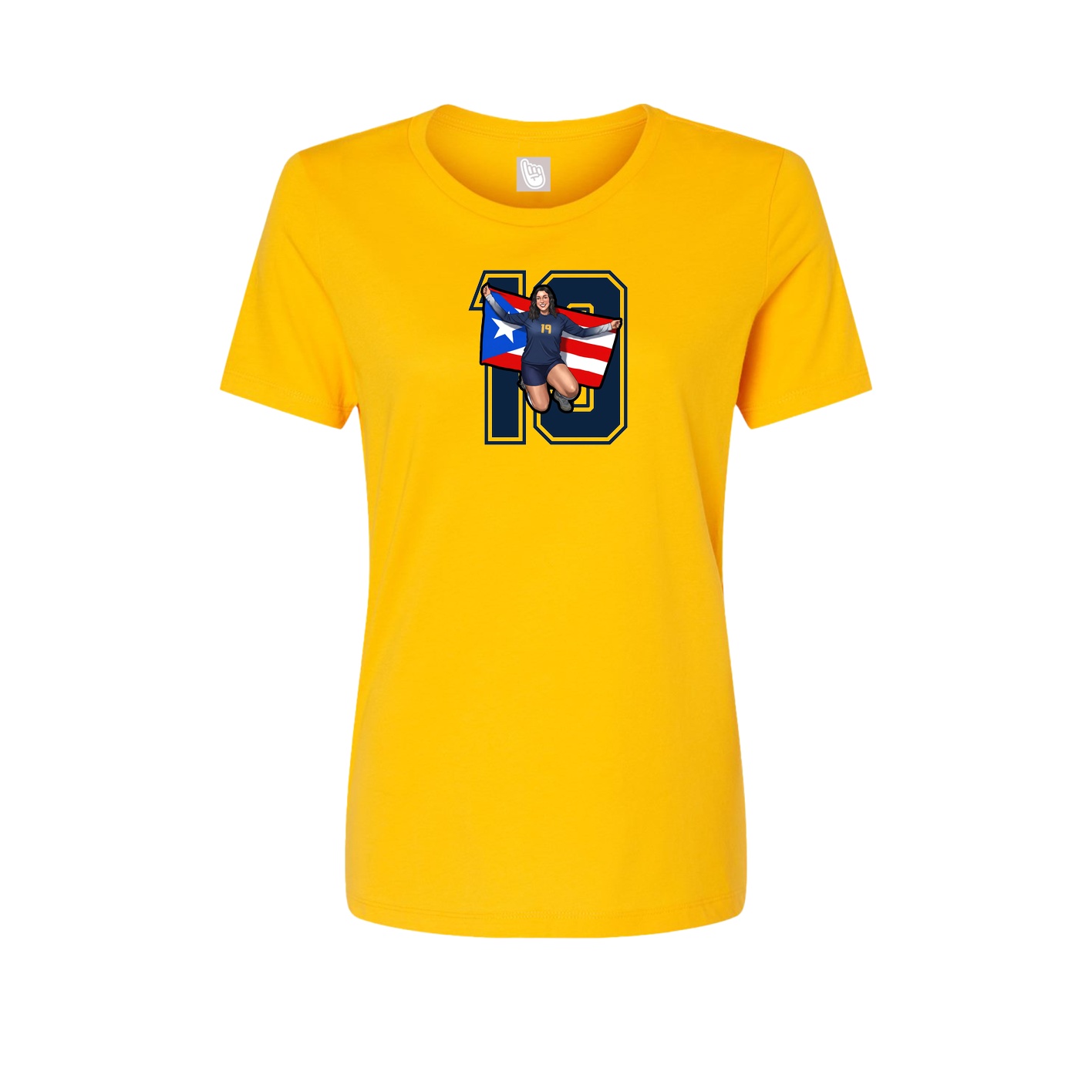 Fitted Women's Tee — Number in Gold