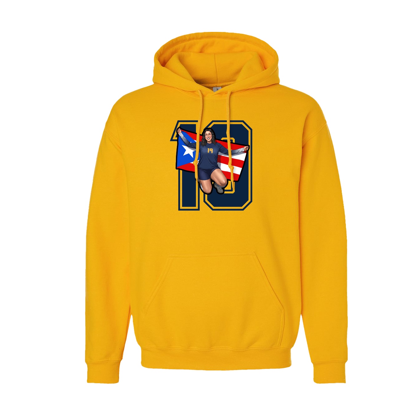 Hoodie — Number in Gold