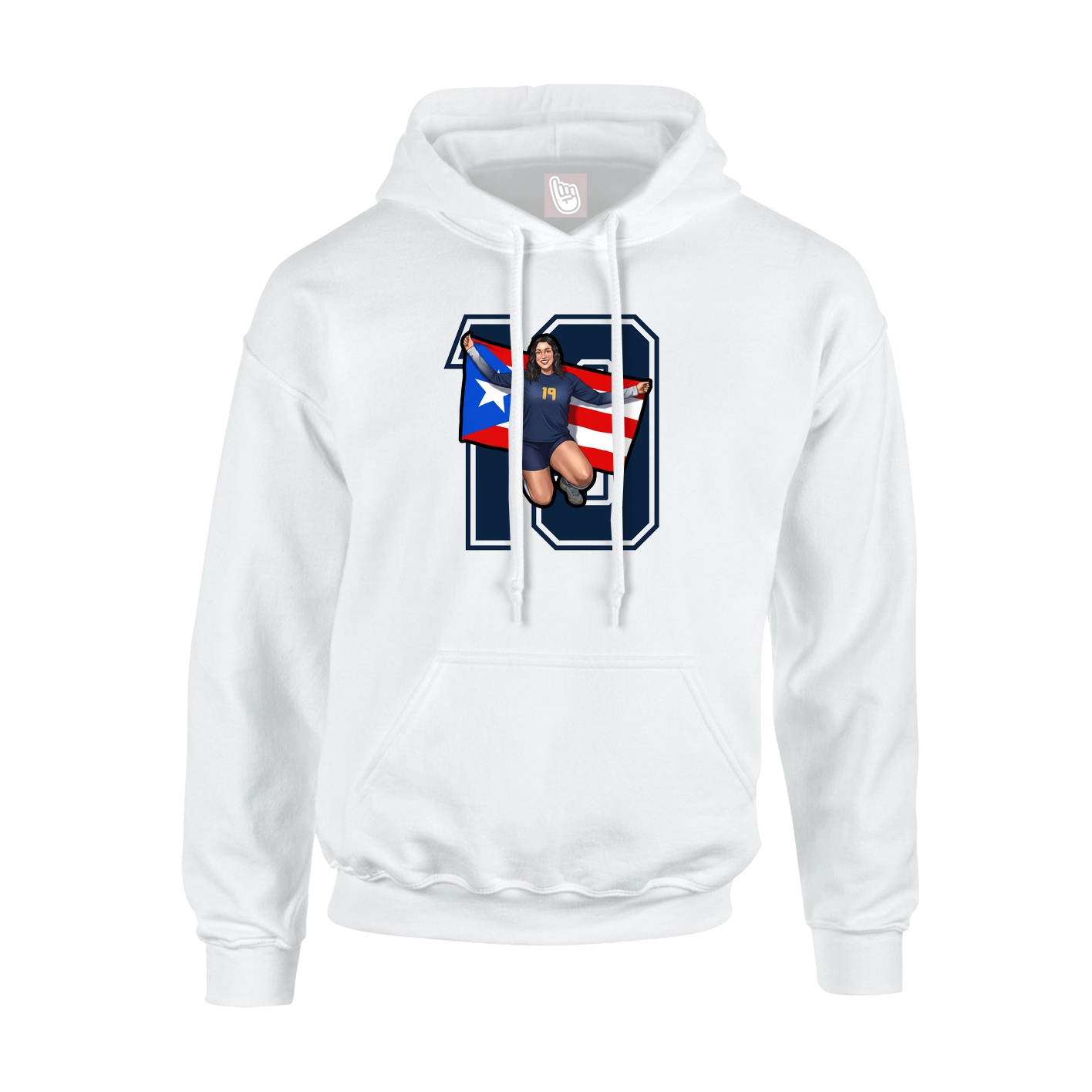 Youth Hoodie — Number in White