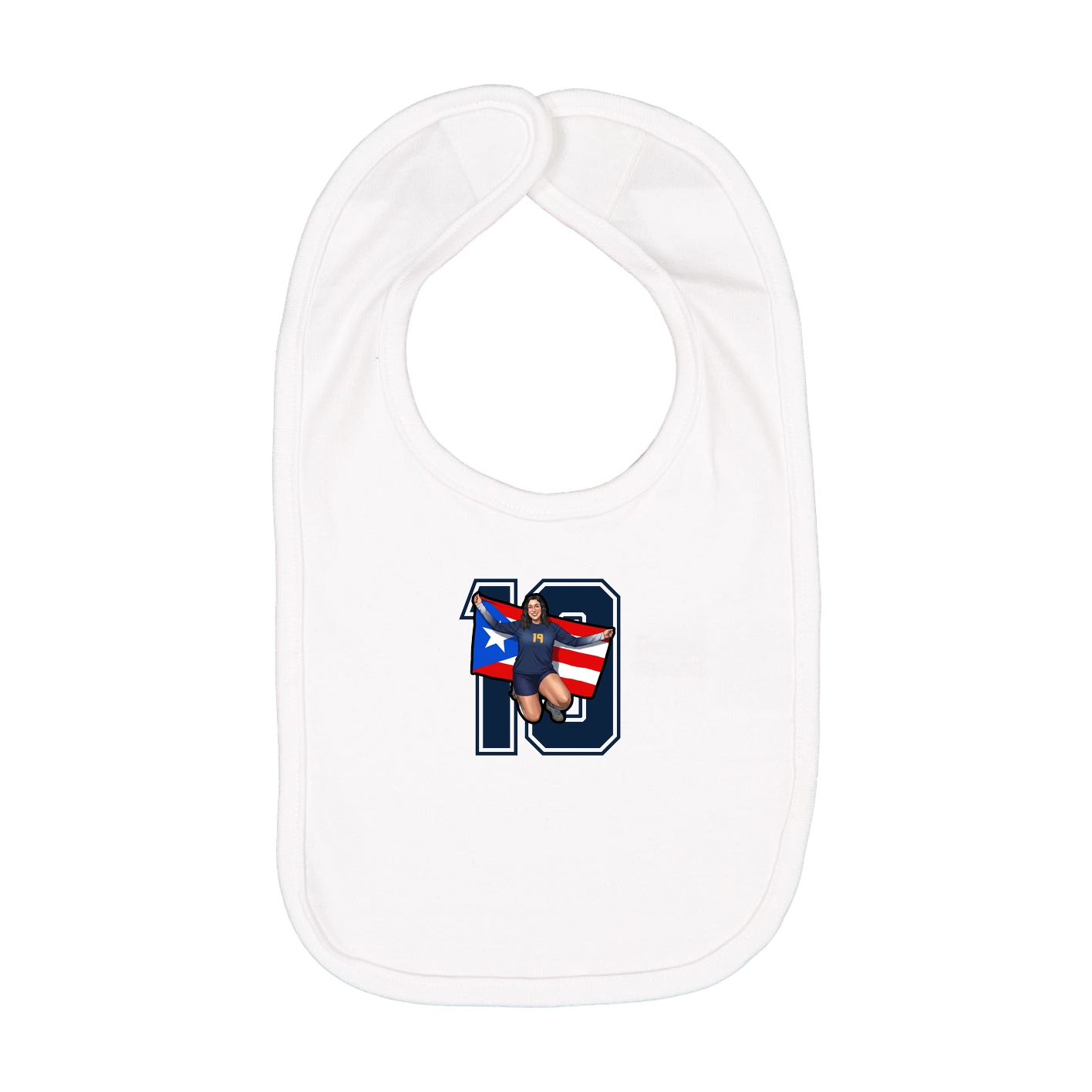 Infant Bib — Number in White