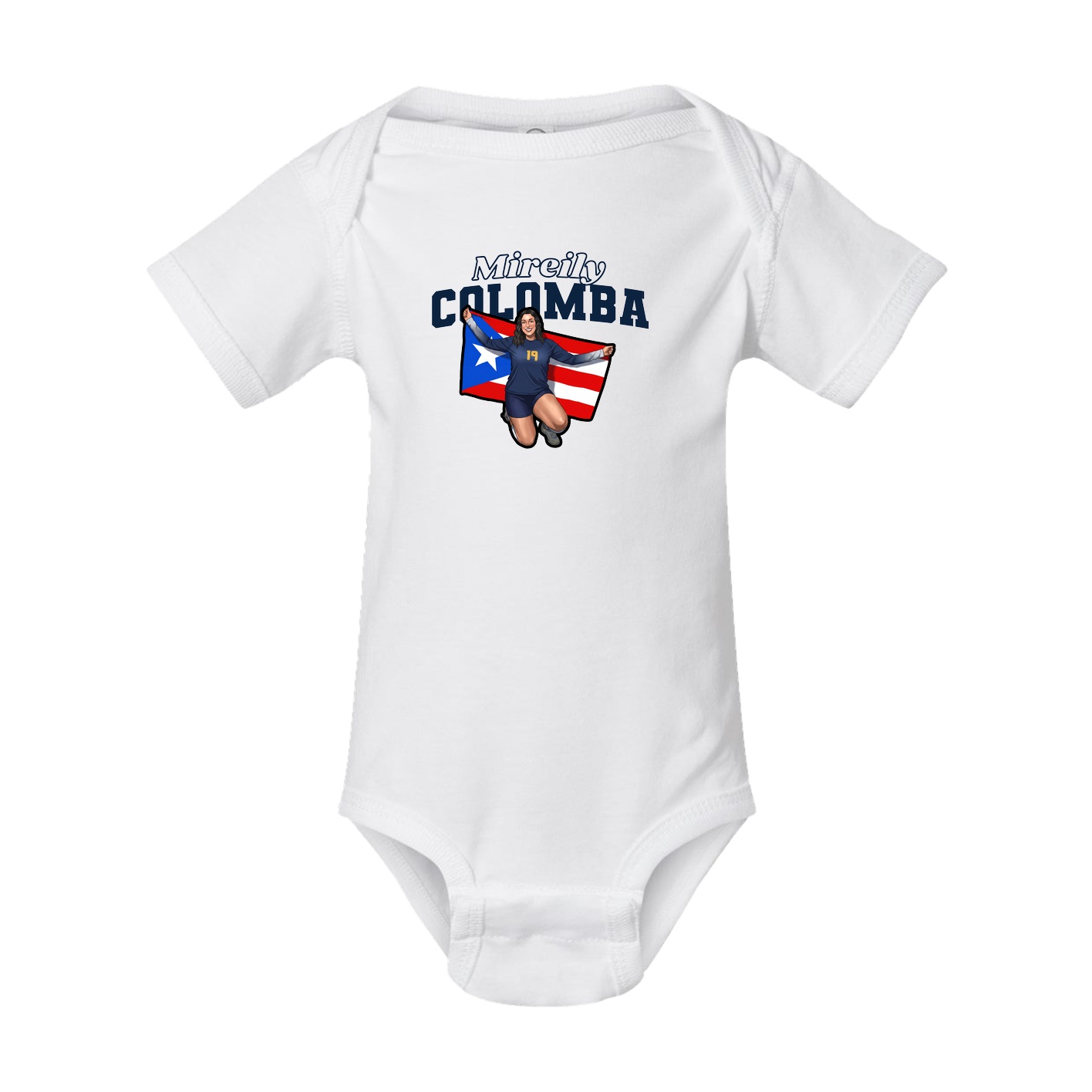 Baby Onesie — Name Arch in White