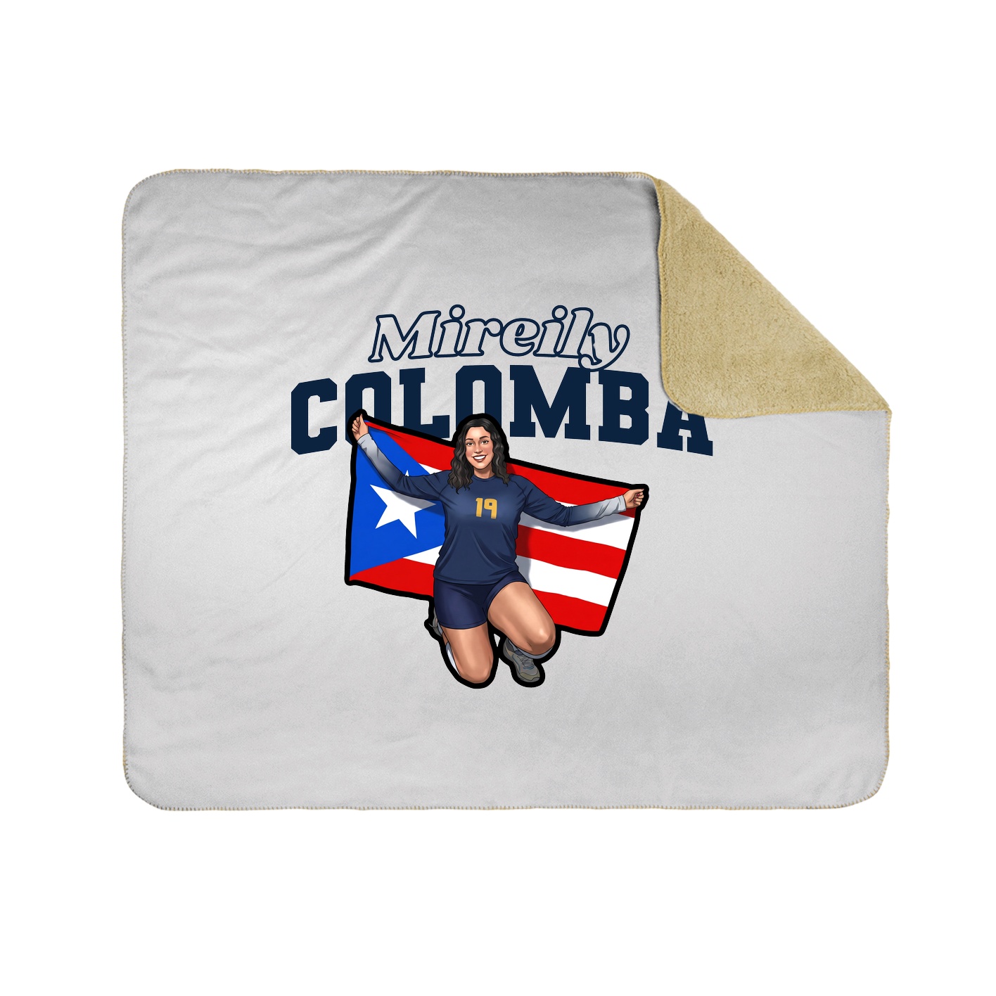 Throw Blanket — Name Arch in White