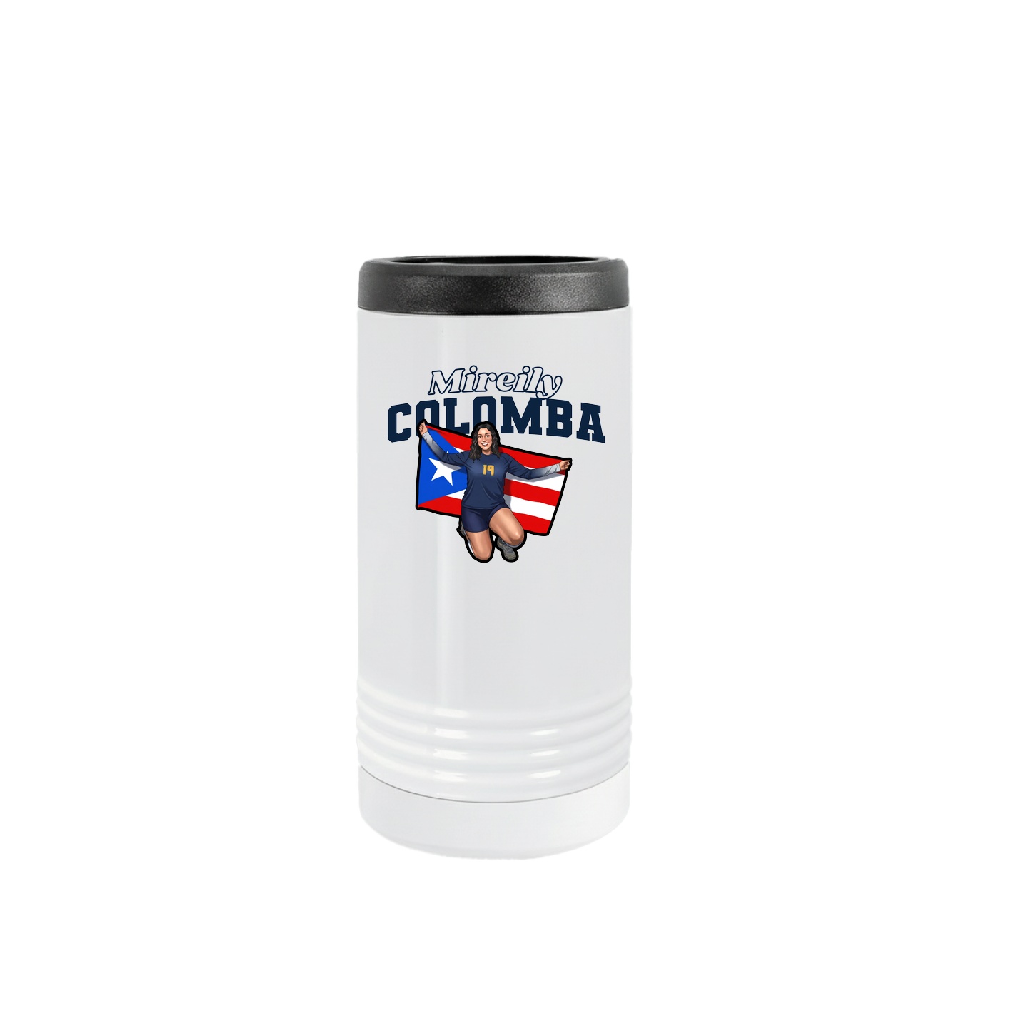 Slim Beverage Holder — Name Arch in White