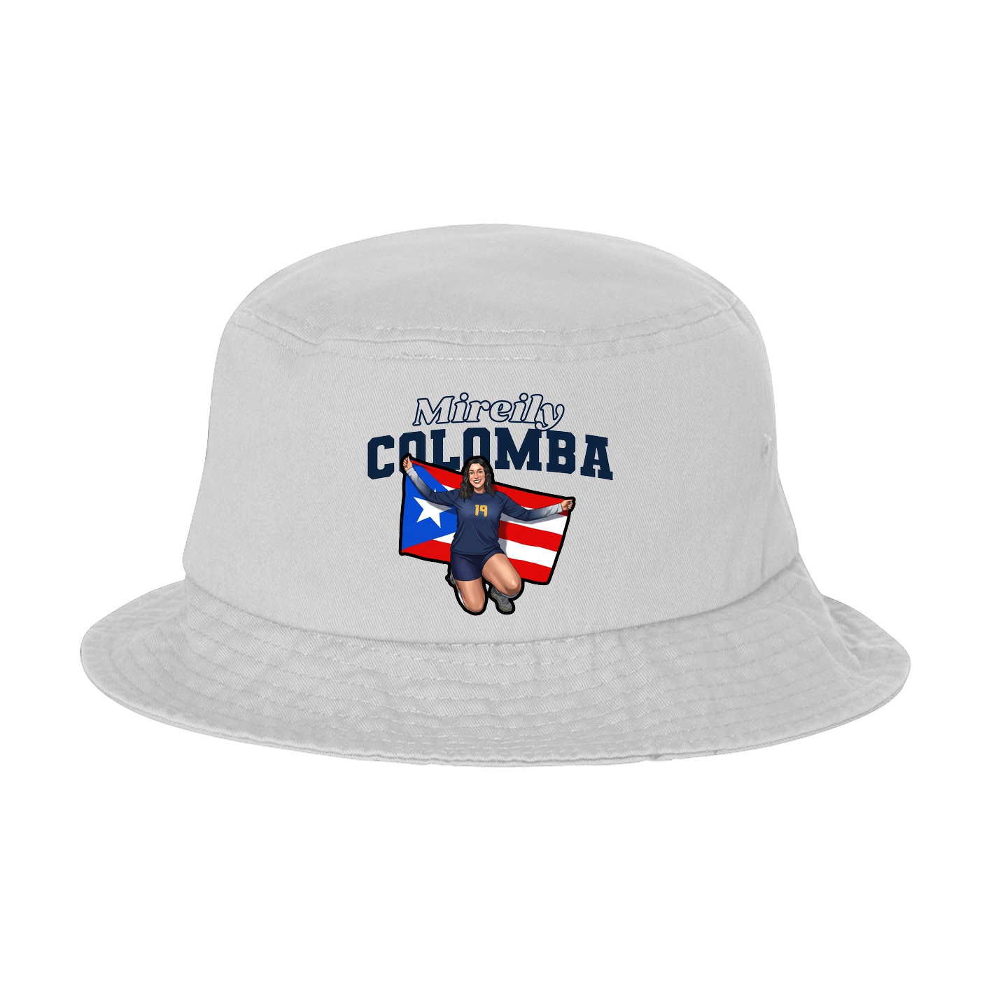 Bucket Cap — Name Arch in White