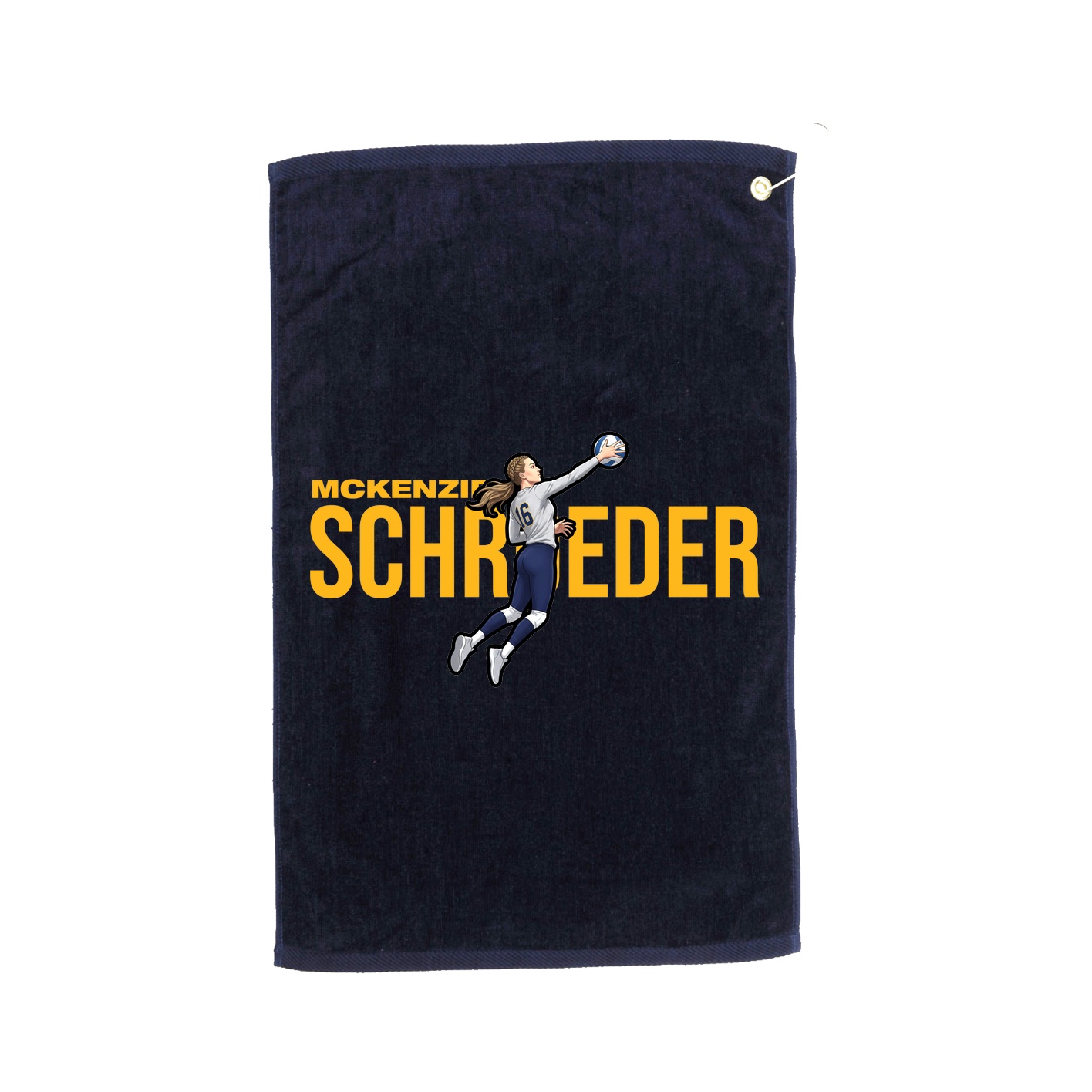 Golf Towel — Player Name in Navy