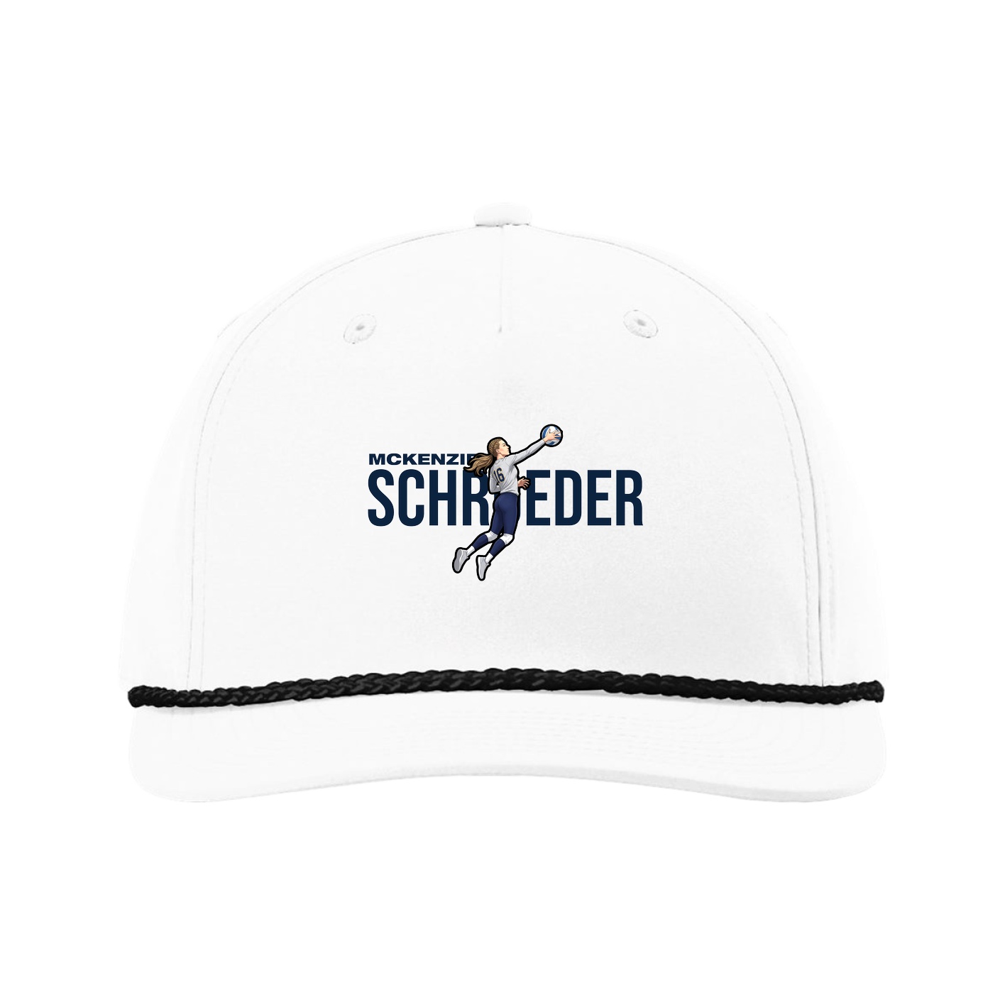 Five-Panel Classic Rope Cap — Player Name in White