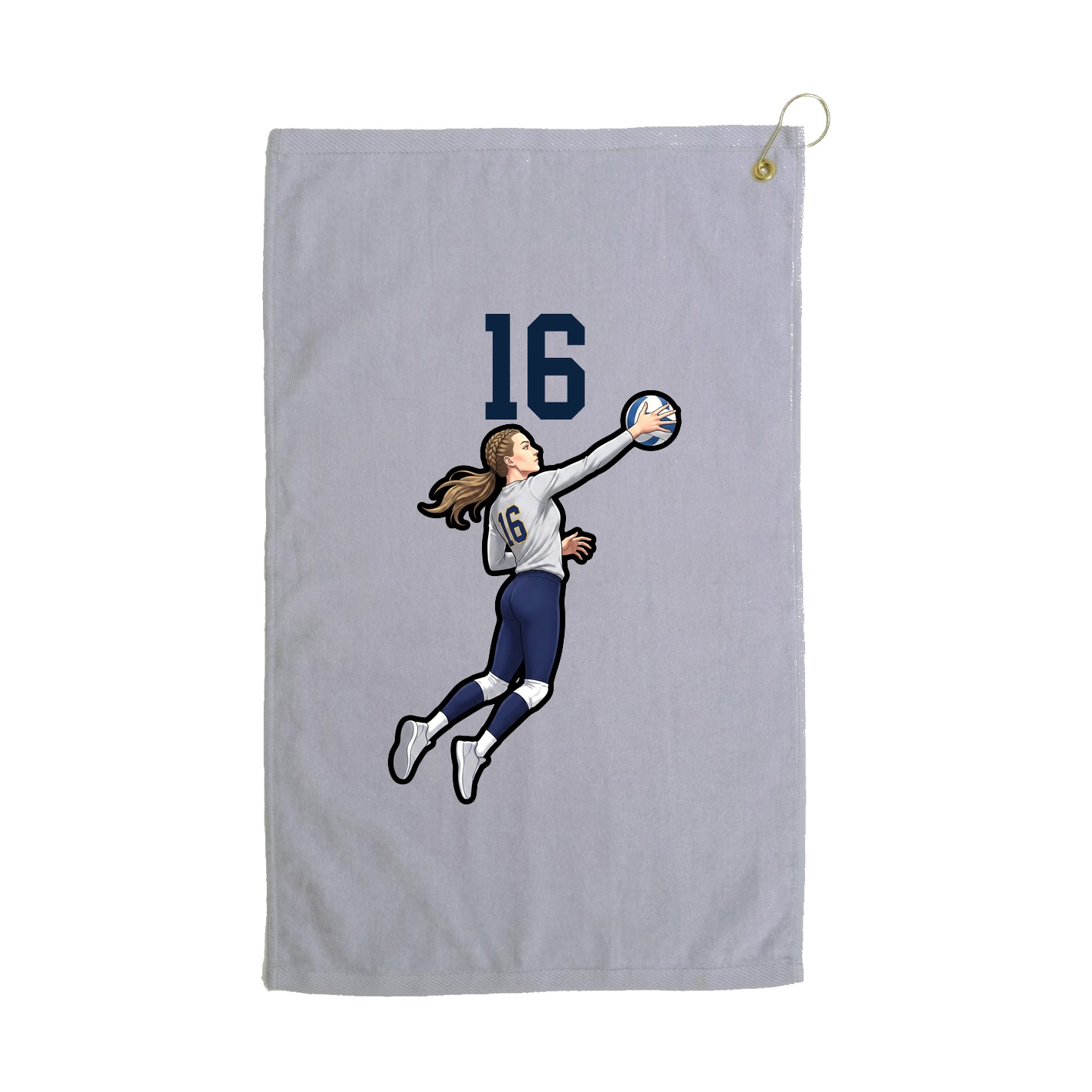 Golf Towel — Number Top in Grey