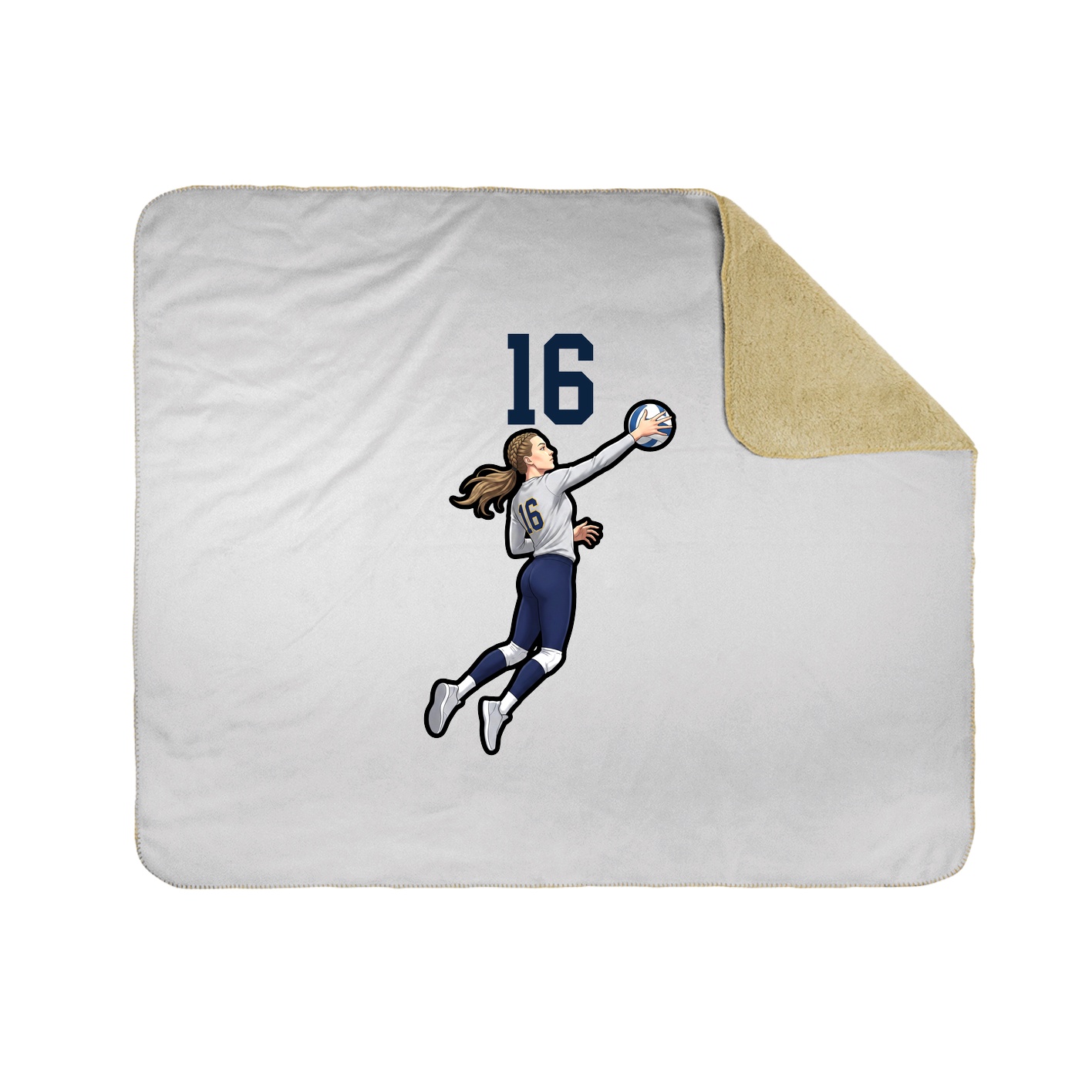 Throw Blanket — Number Top in White