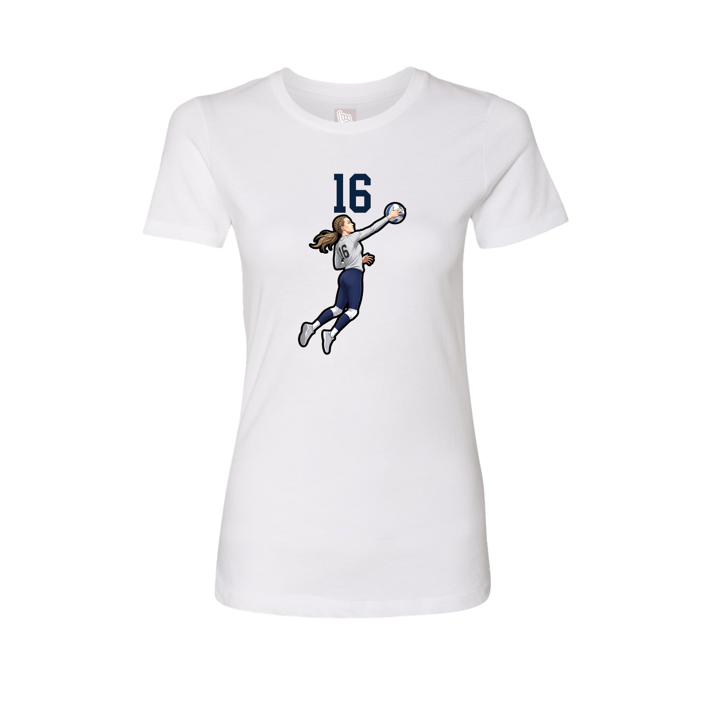 Fitted Women's Tee — Number Top in White