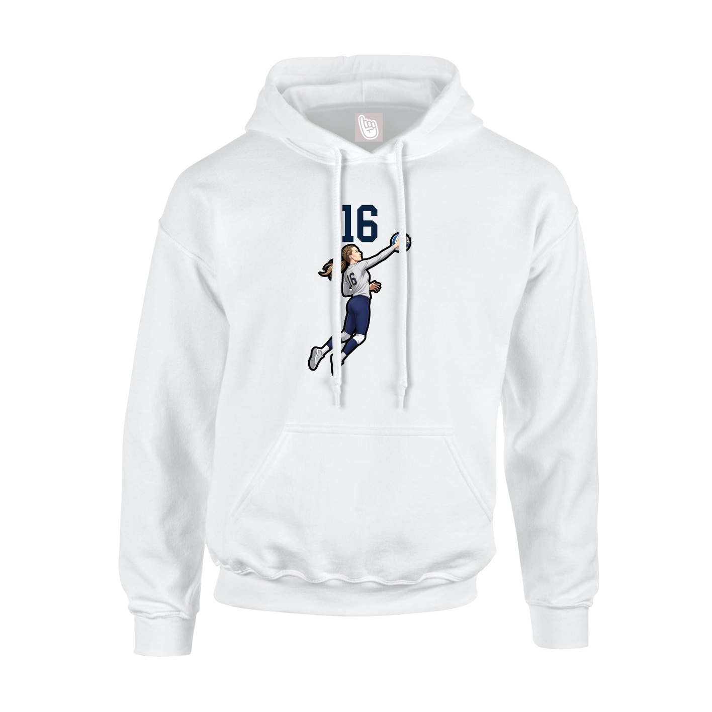 Youth Hoodie — Number Top in White