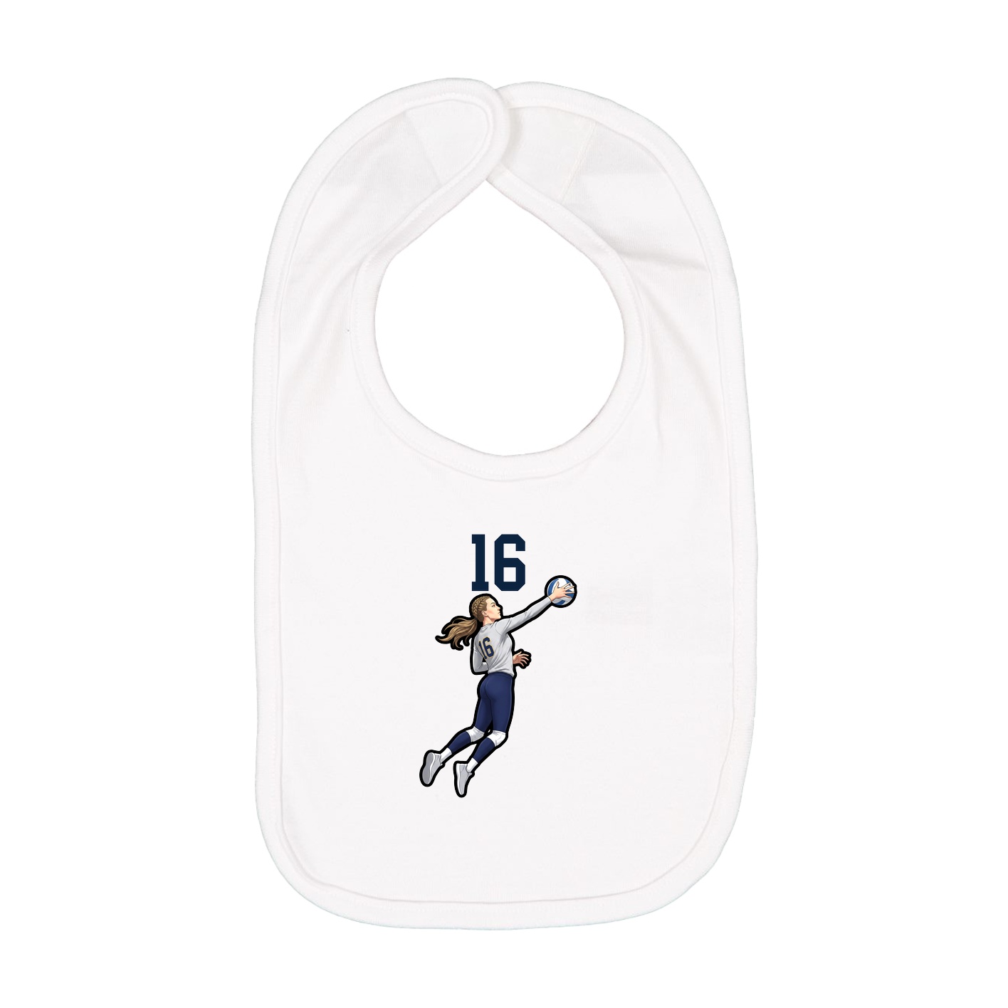 Infant Bib — Number Top in White