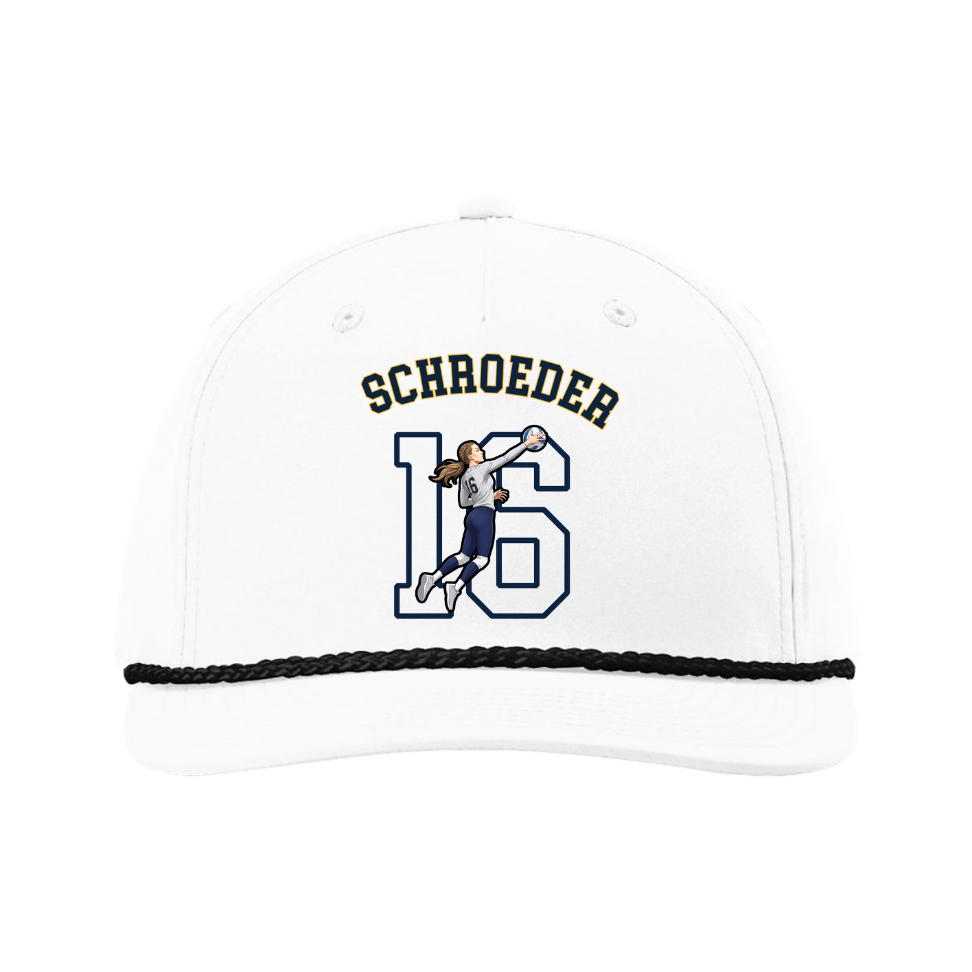 Five-Panel Classic Rope Cap — Shirsey Arch in White