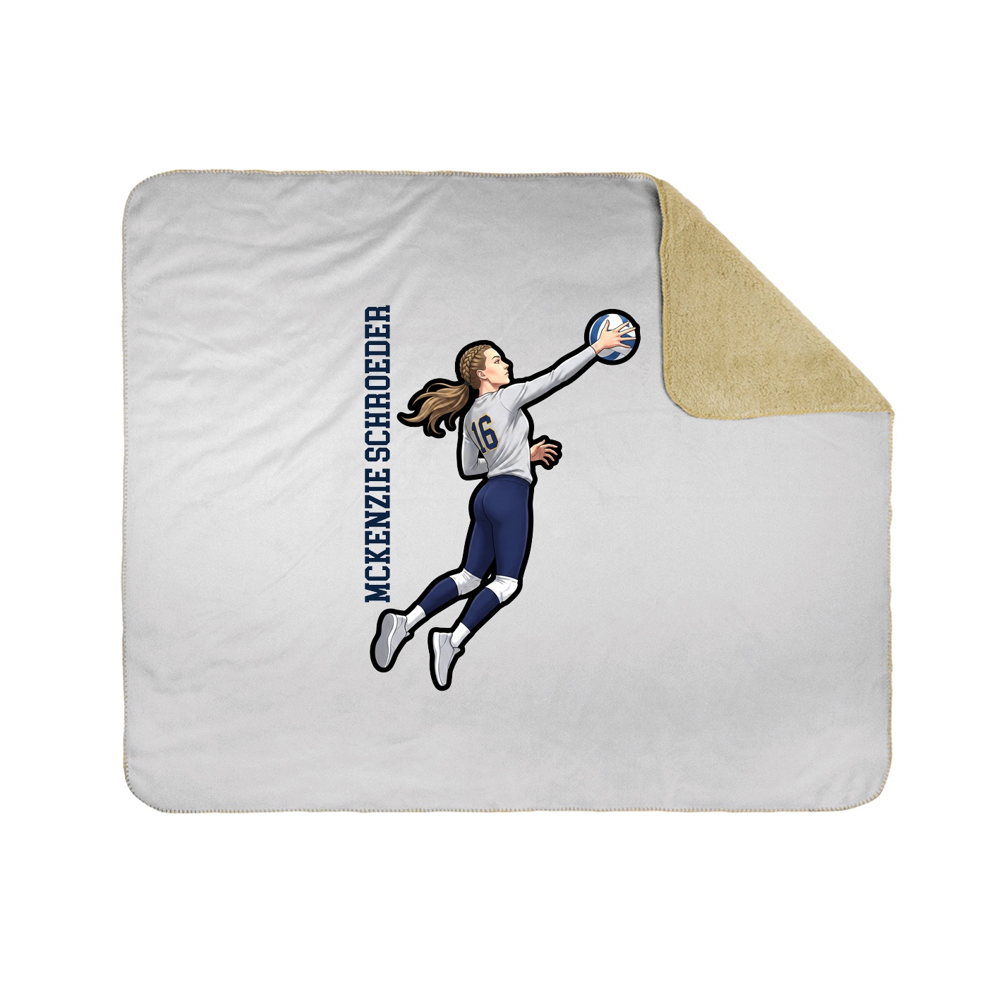 Throw Blanket — Name Vertical in White