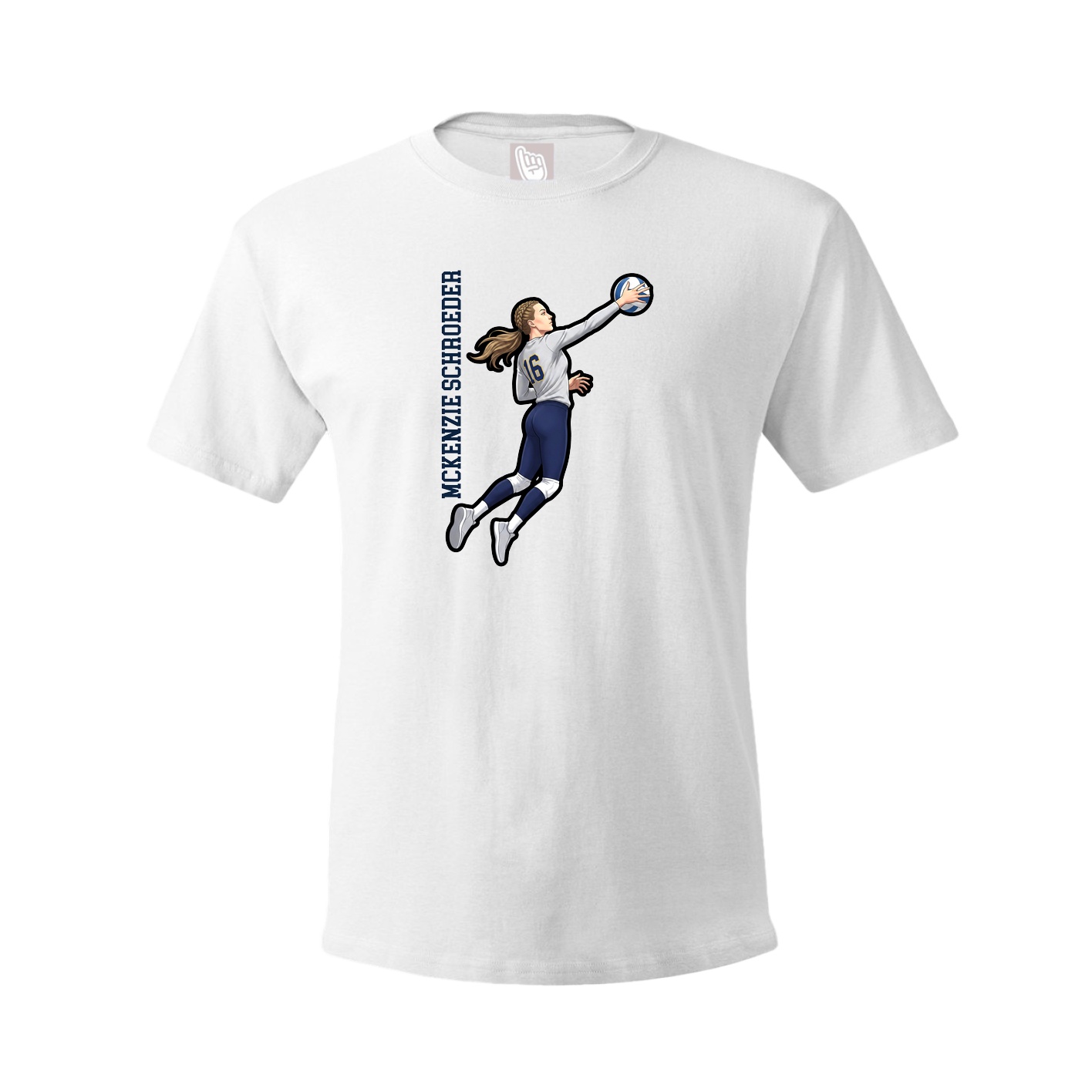Tee — Name Vertical in White