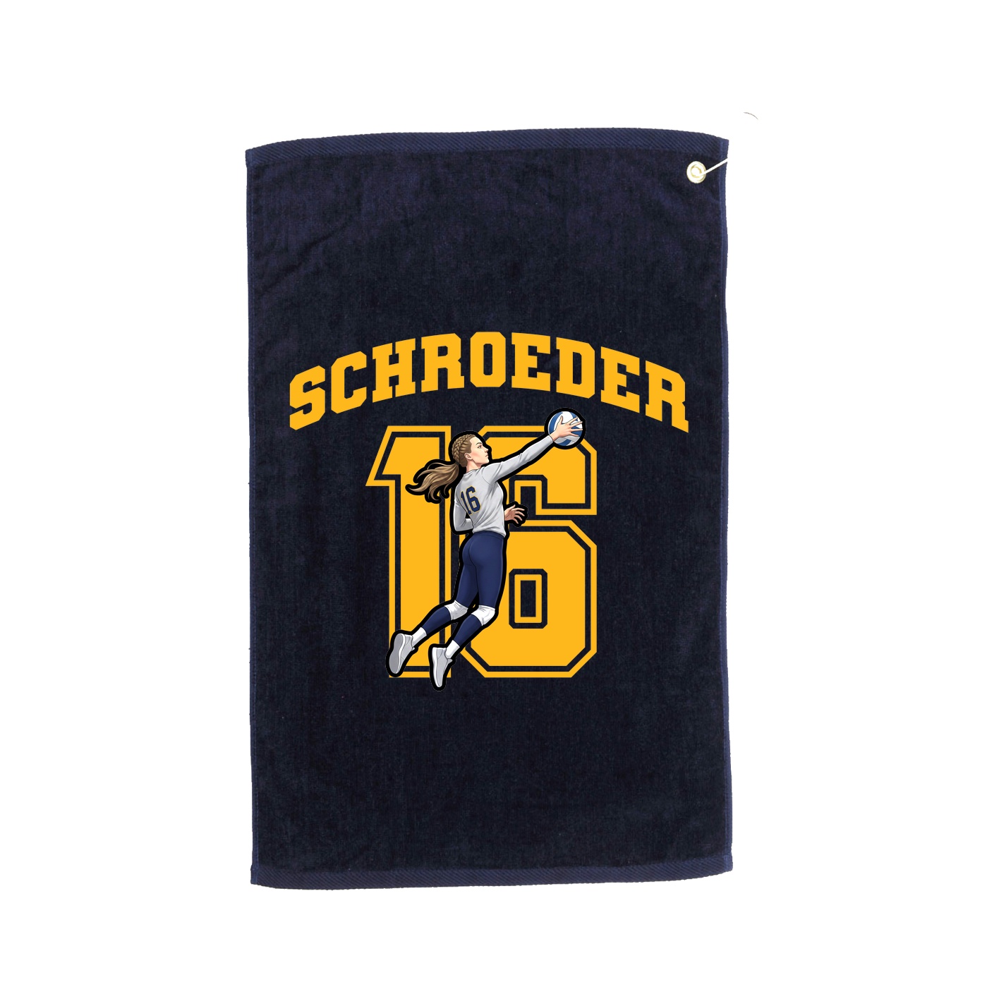 Golf Towel — Number in Navy