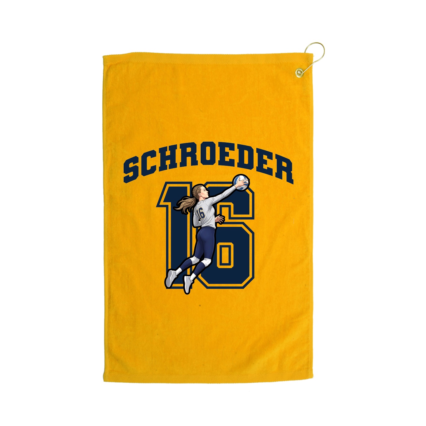 Golf Towel — Number in Gold