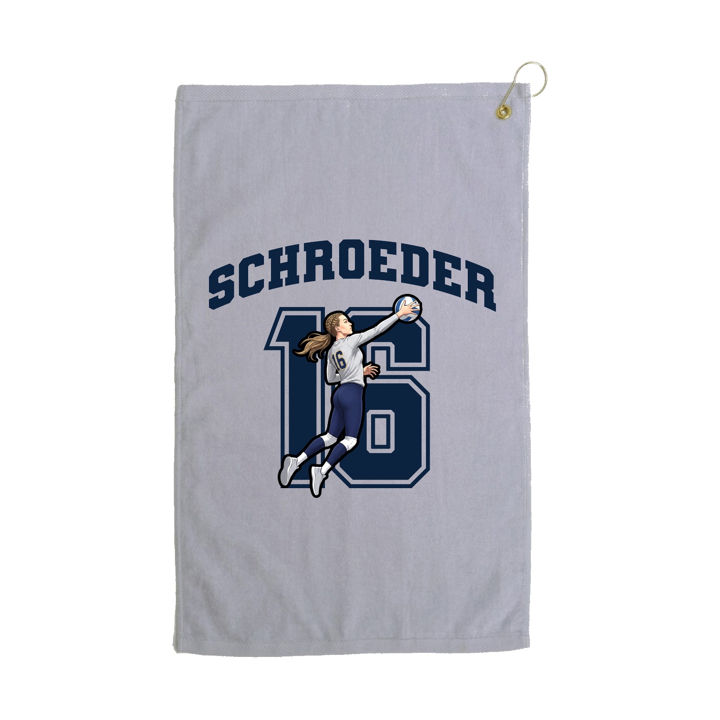 Golf Towel — Number in Grey