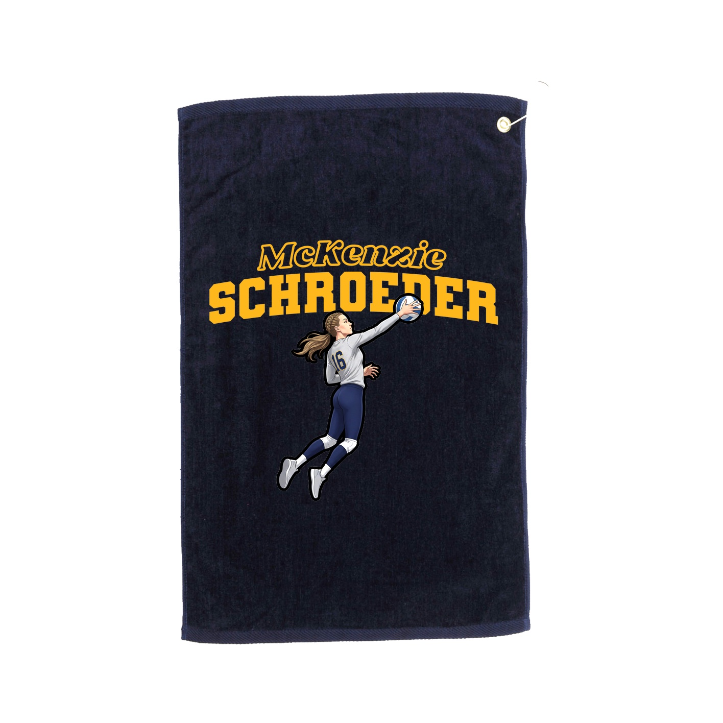Golf Towel — Name Arch in Navy
