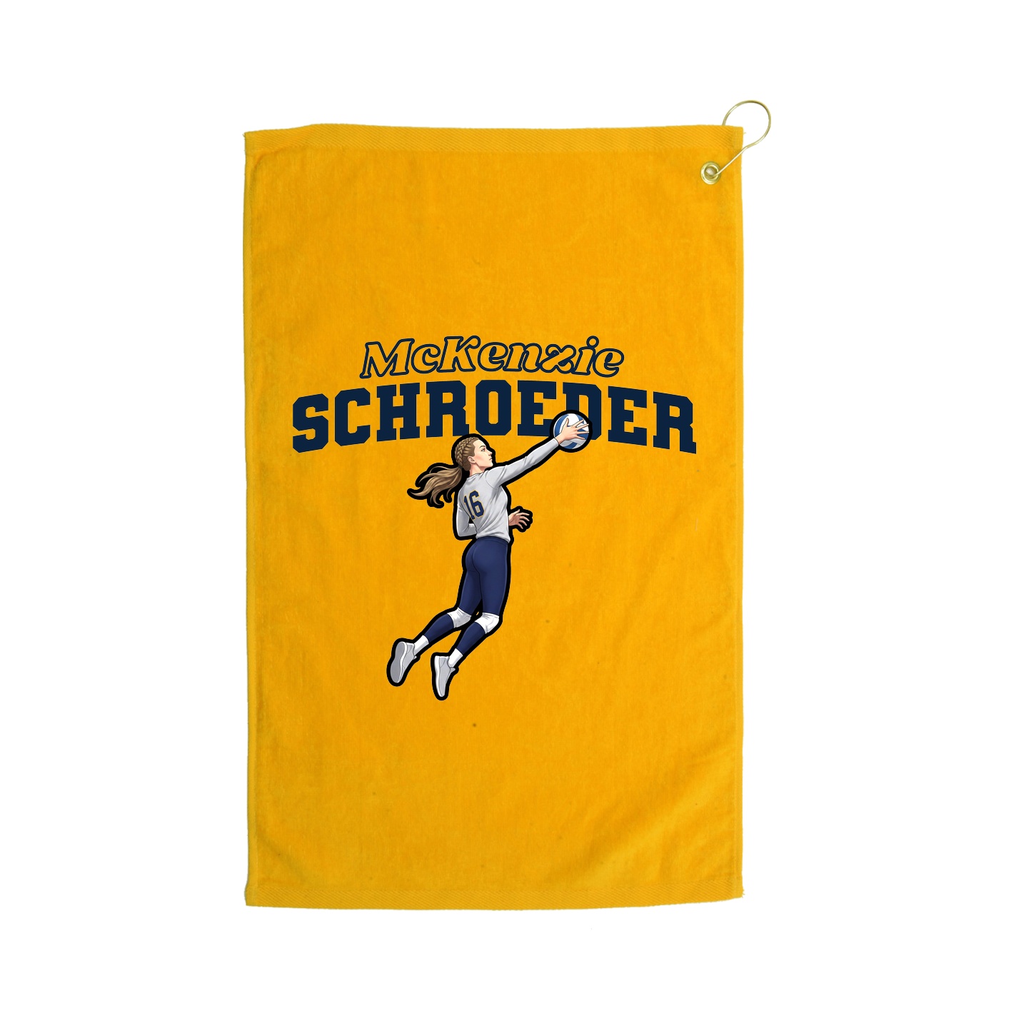 Golf Towel — Name Arch in Gold