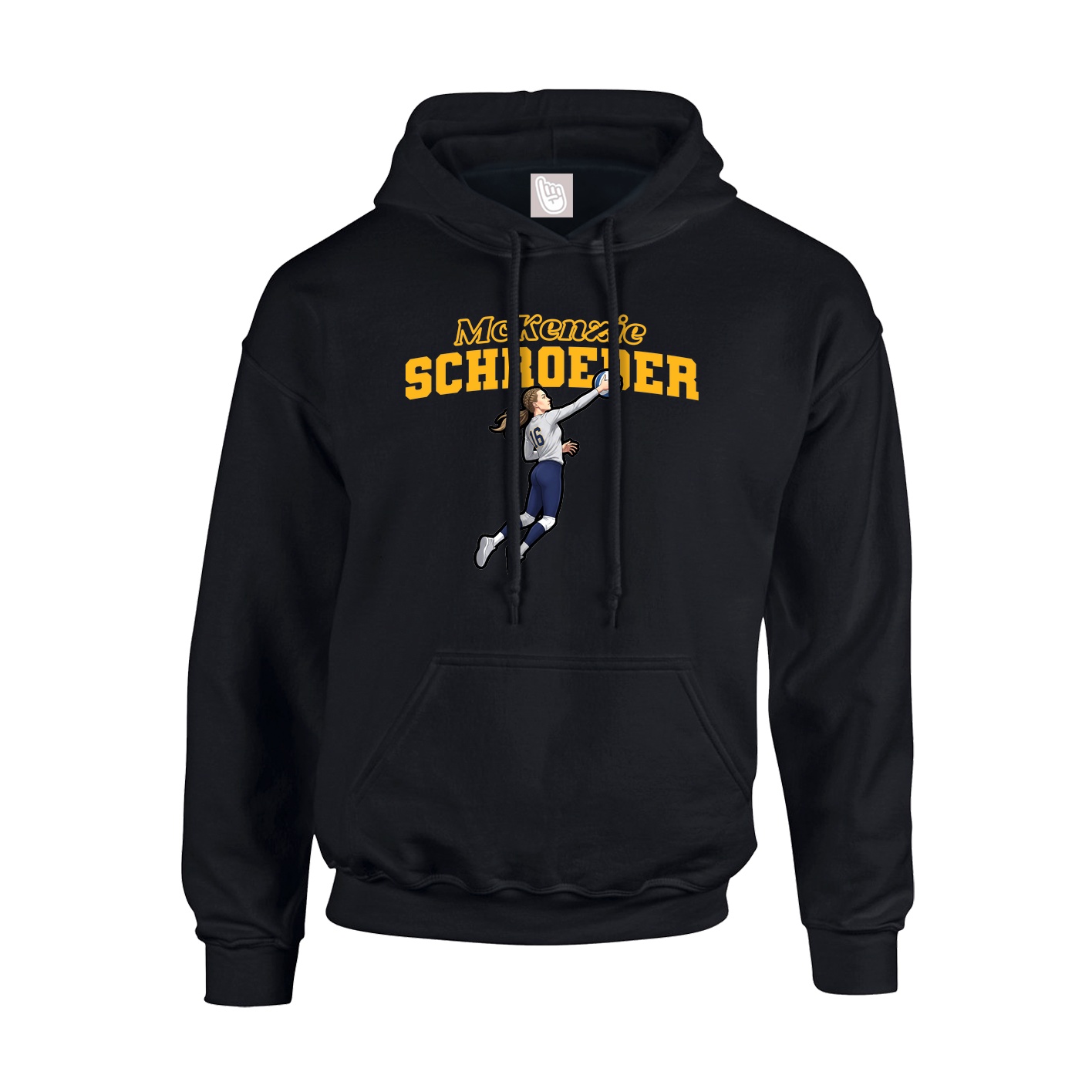 Youth Hoodie — Name Arch in Black