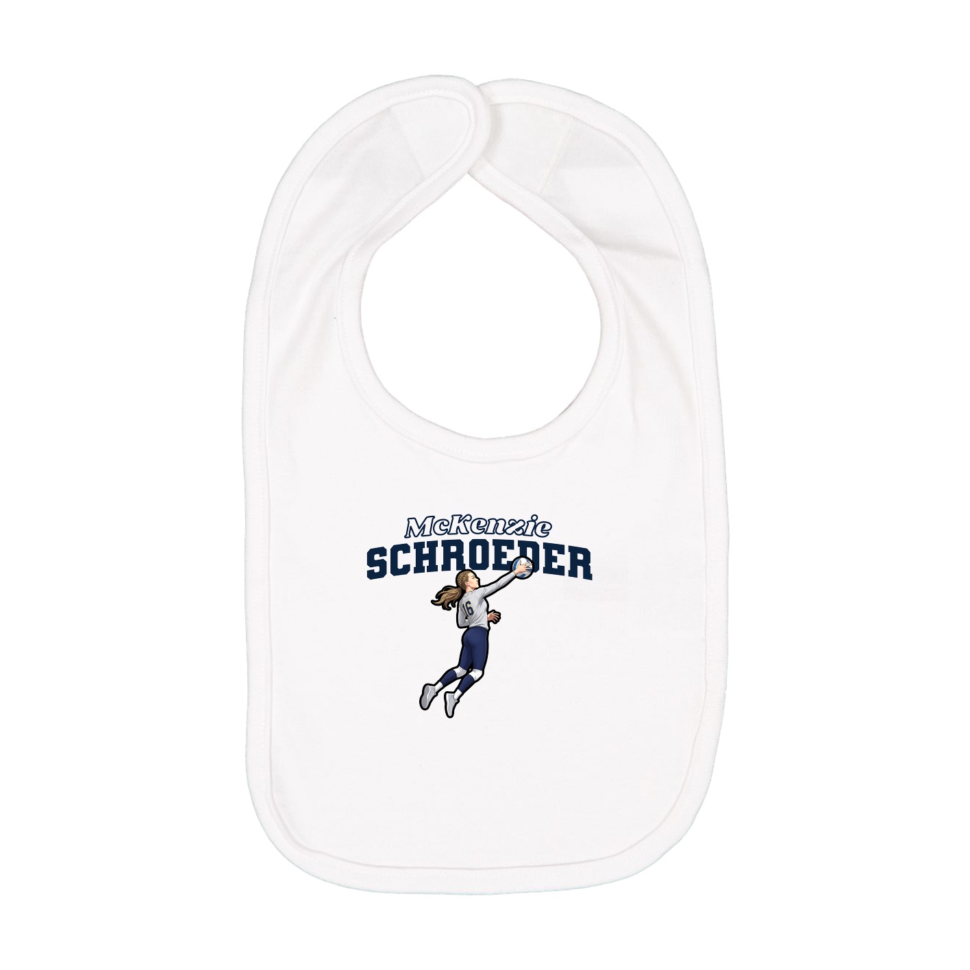 Infant Bib — Name Arch in White