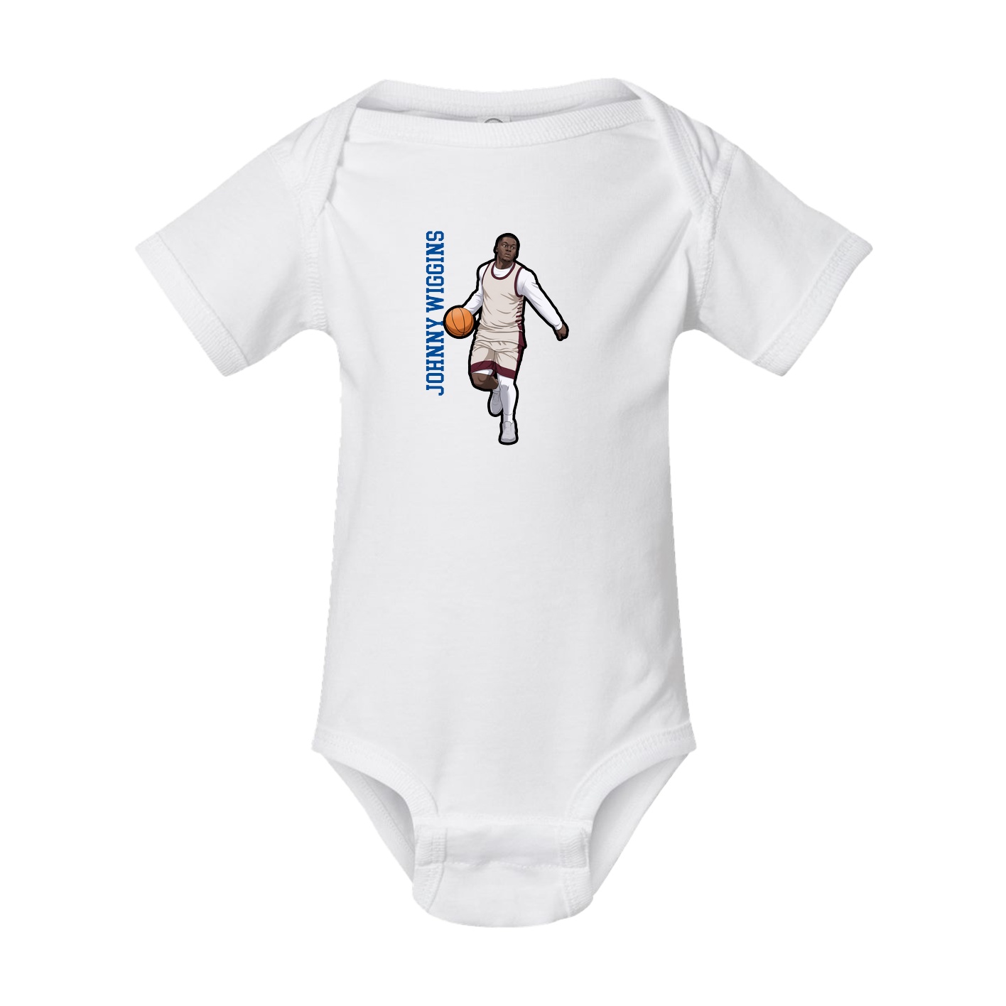 Baby Onesie — Name Vertical in White