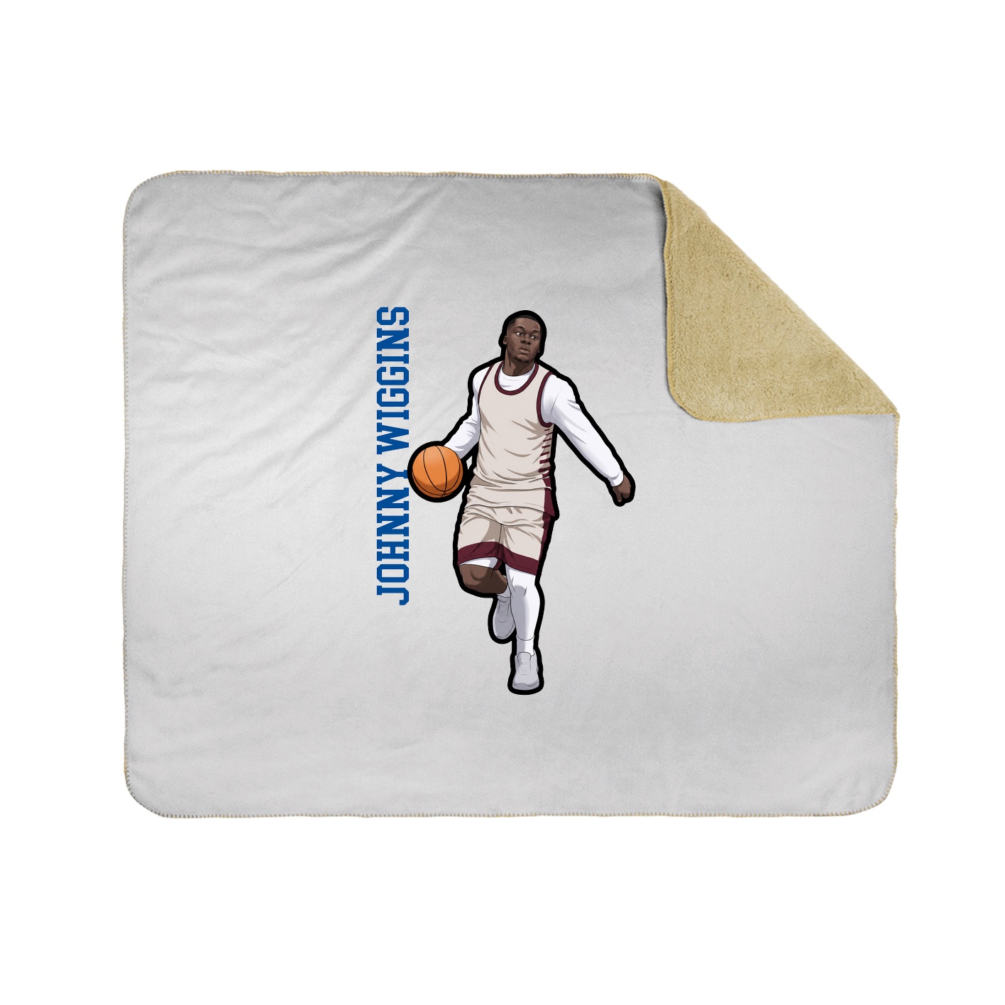 Throw Blanket — Name Vertical in White