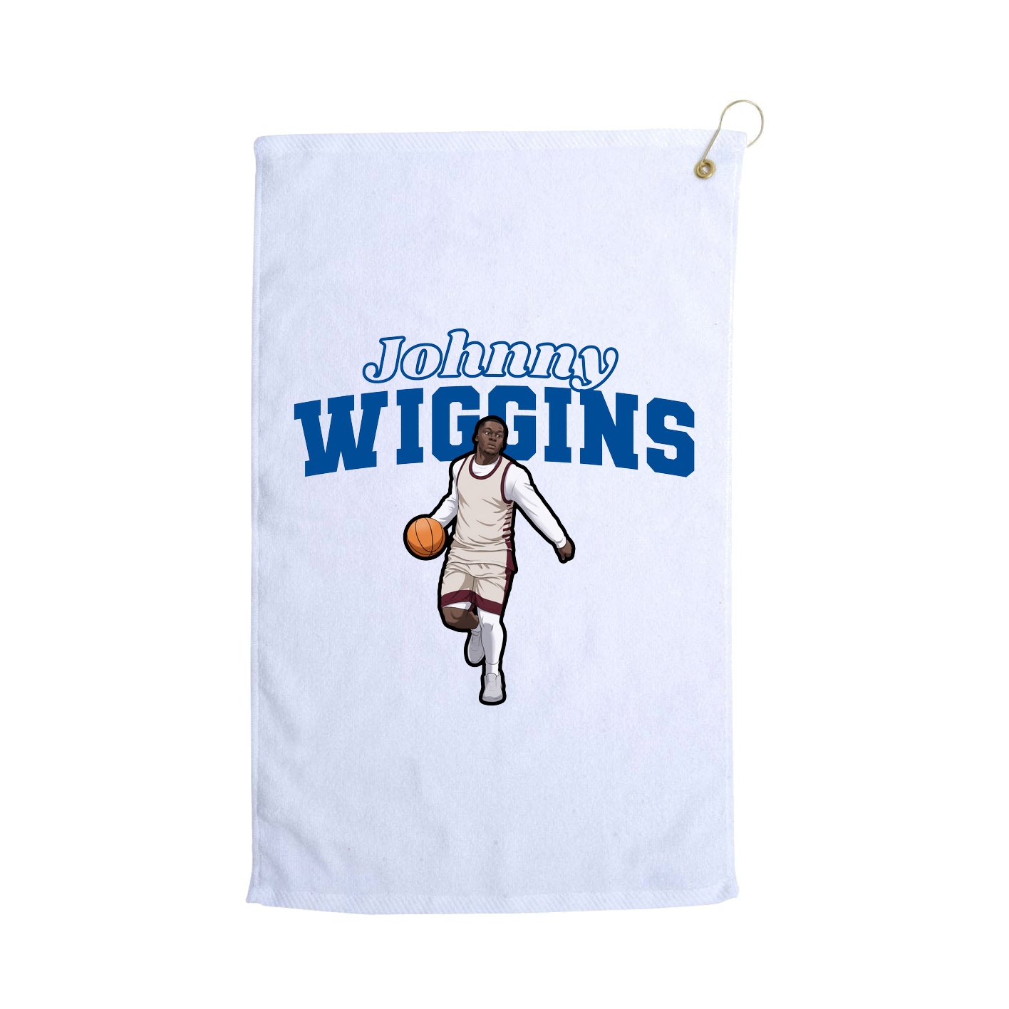 Golf Towel — Name Arch in White