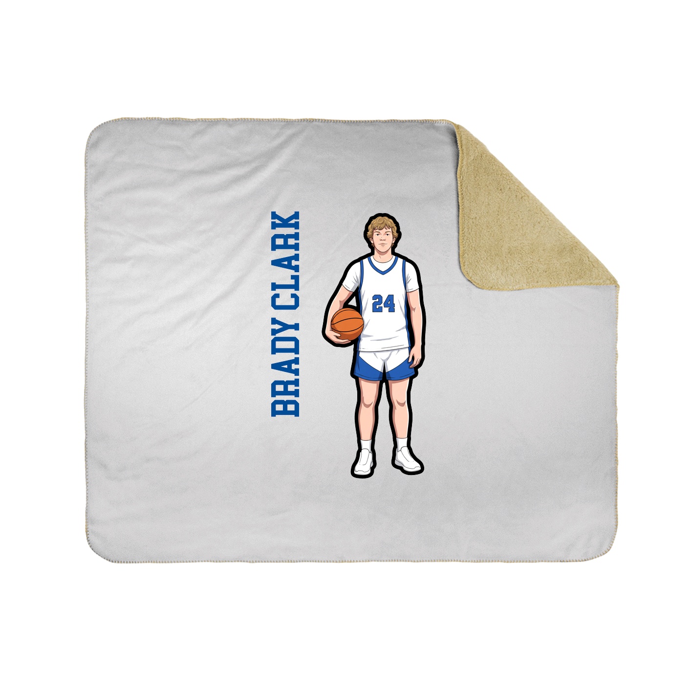 Throw Blanket — Name Vertical in White